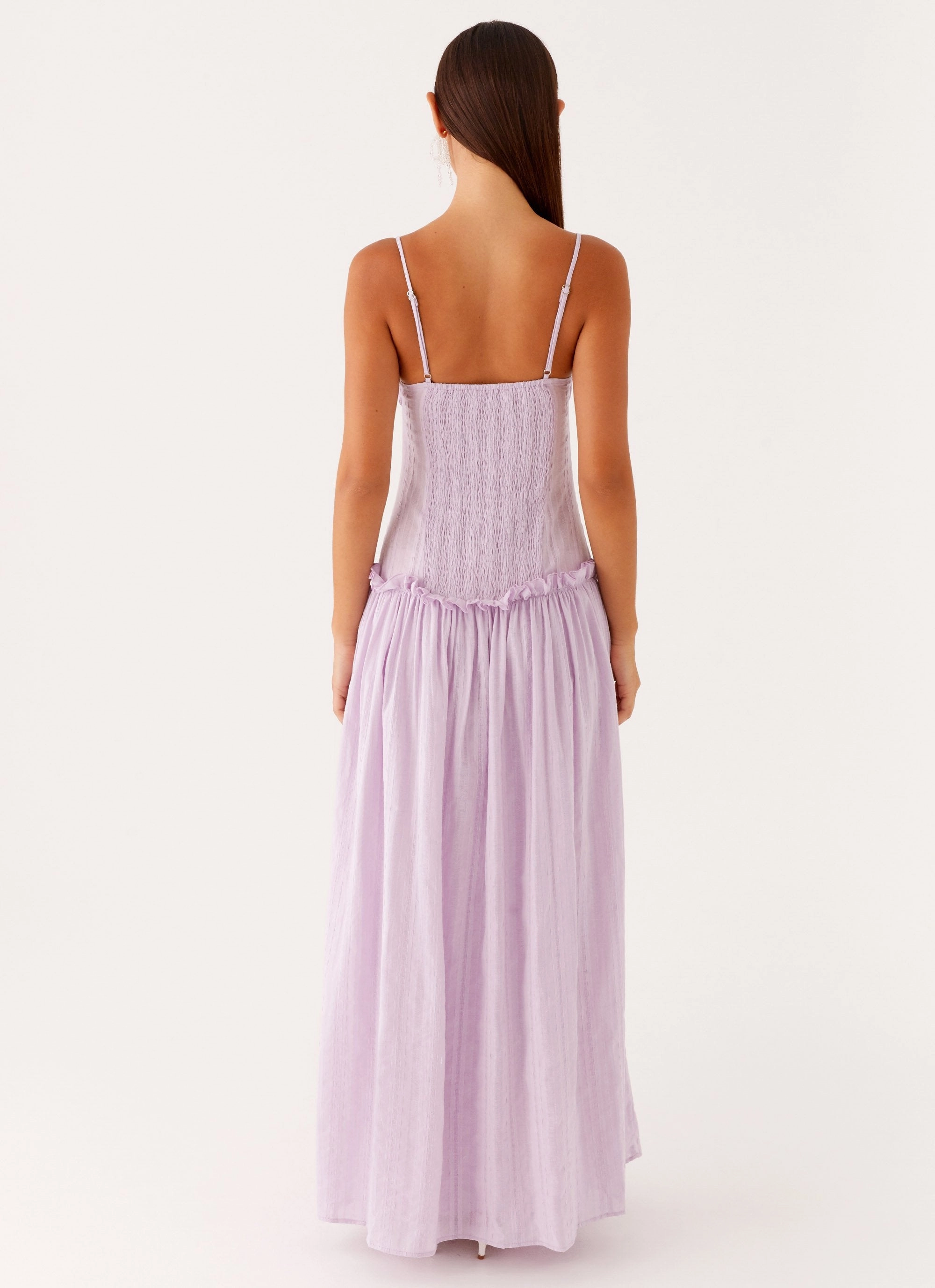Delicate Edge Smooth Lines Jacinda Drop Waist Maxi Dress - Lavender