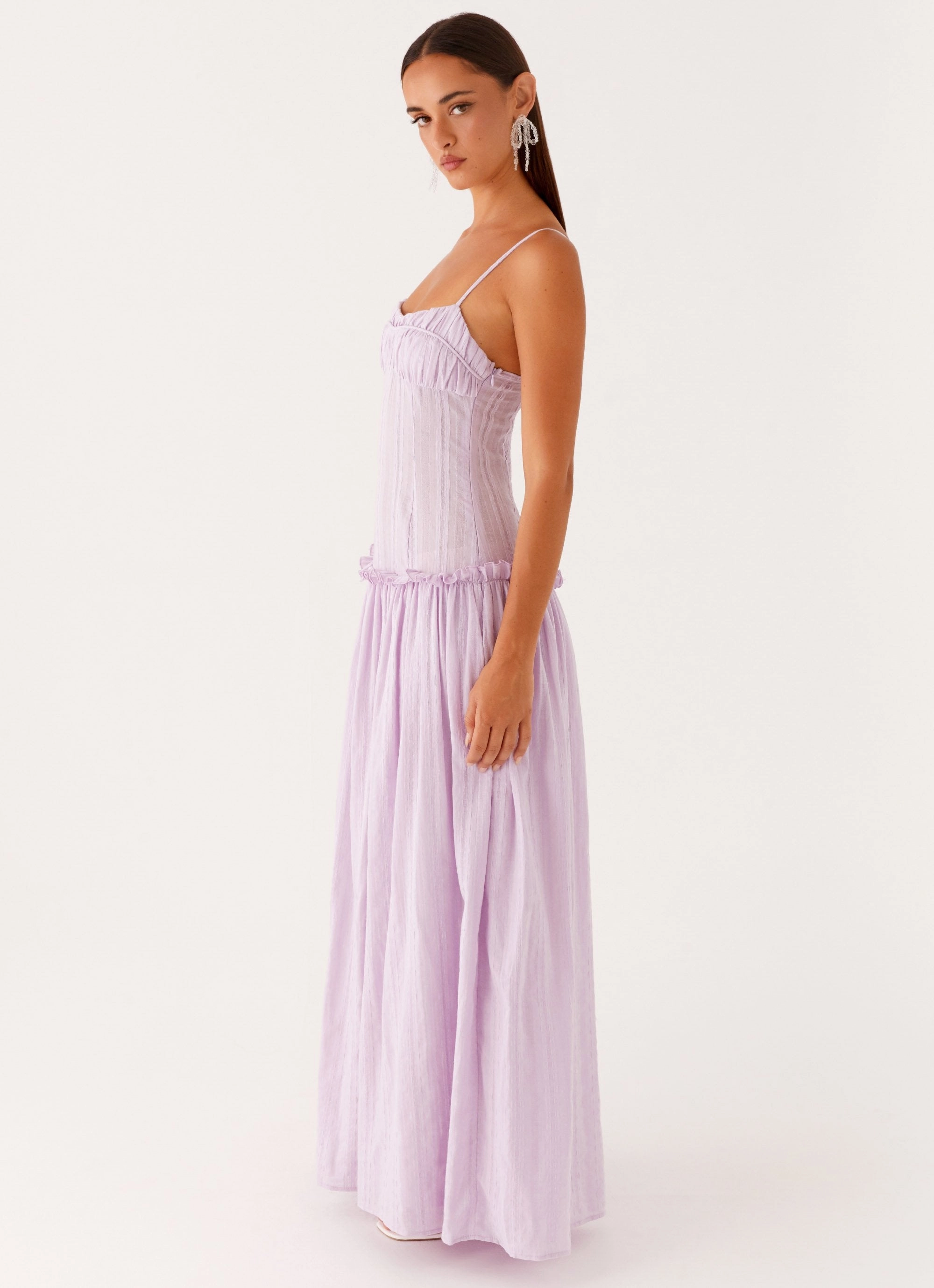 Jacinda Drop Waist Maxi Dress - Lavender Mid layer