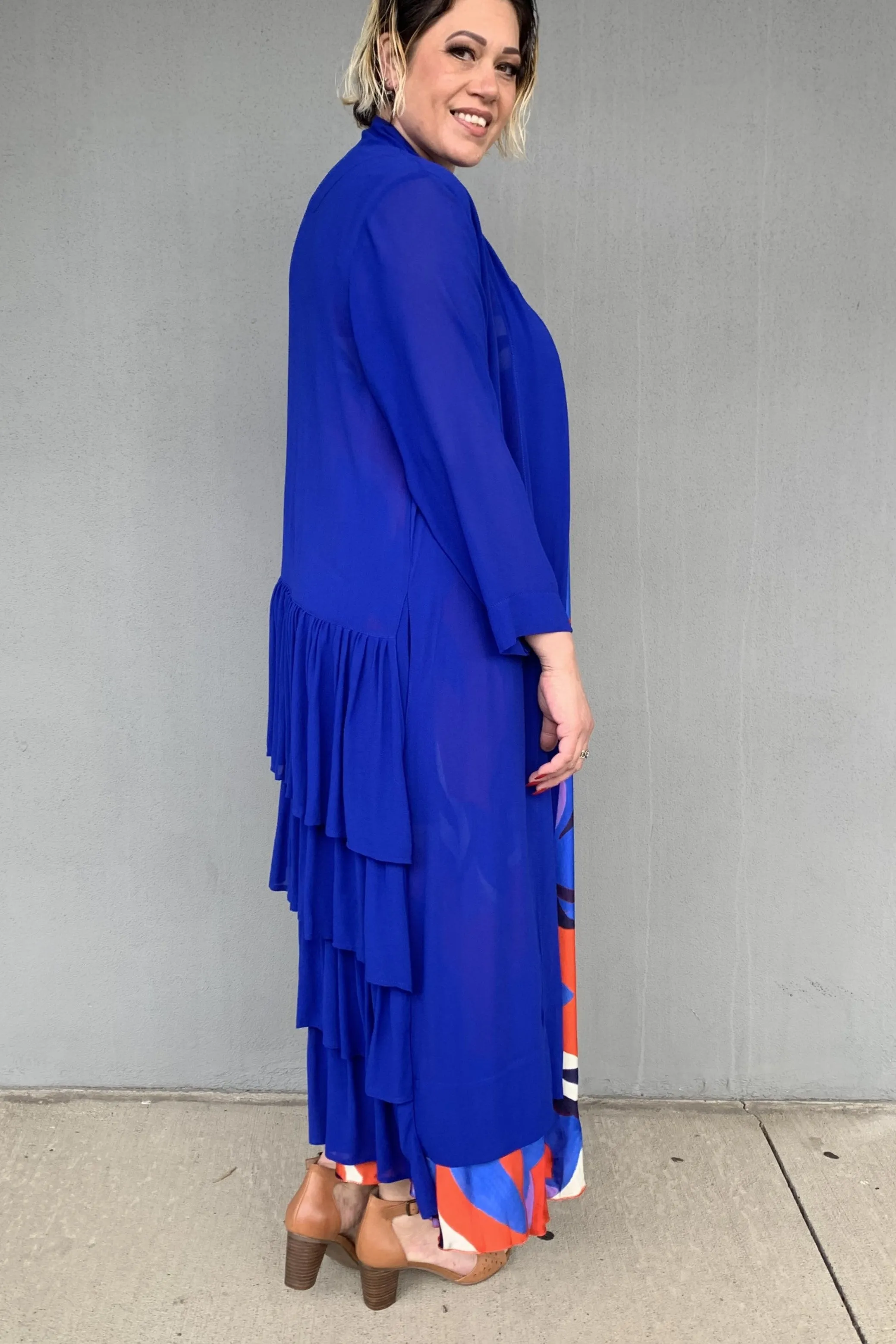 Adjustable Belt Layered Look Jellicoe - JS24-26A Frilled Back Duster