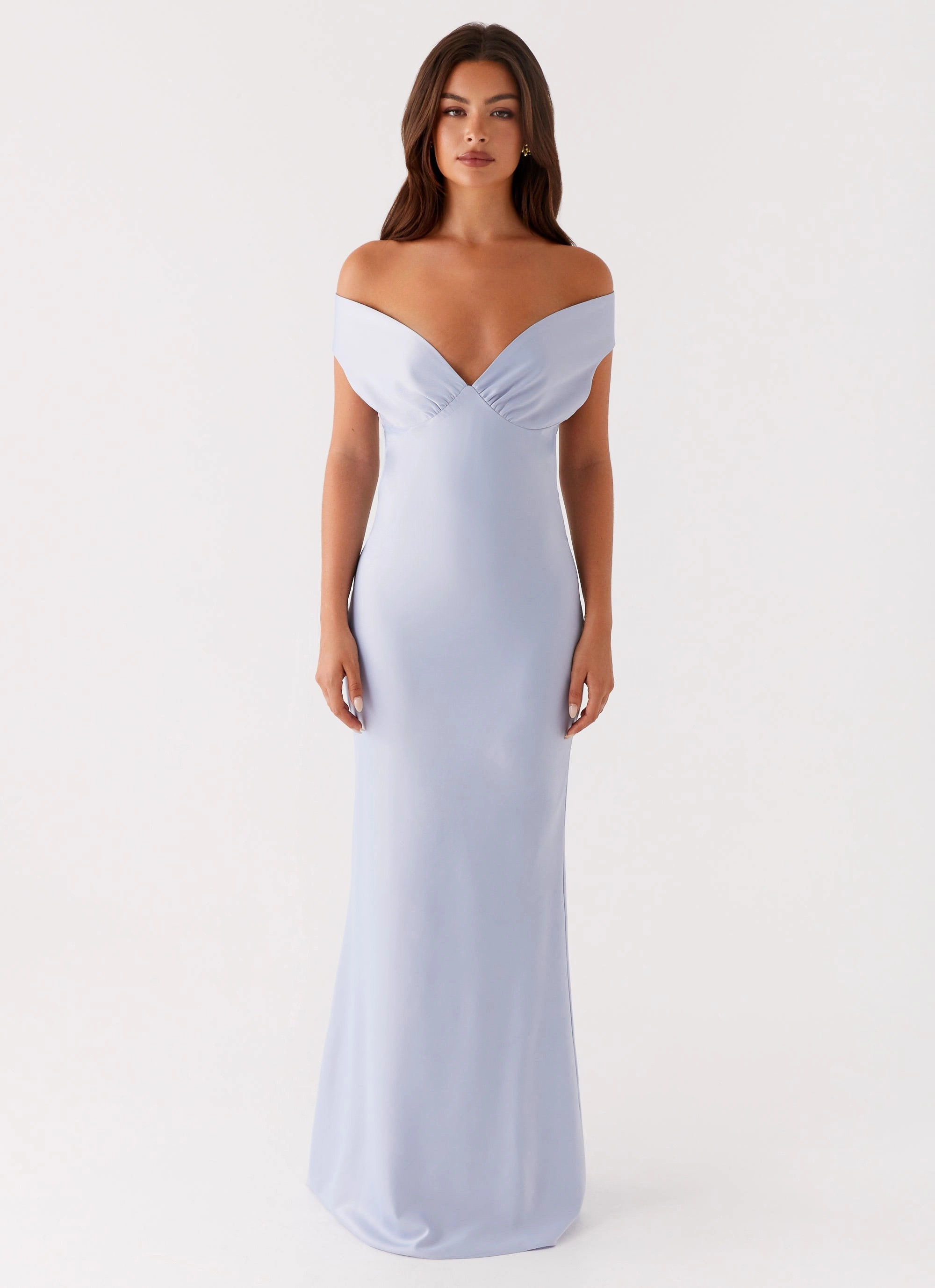 Fit Clean Chic Waist Design Jenner Maxi Dress - Blue