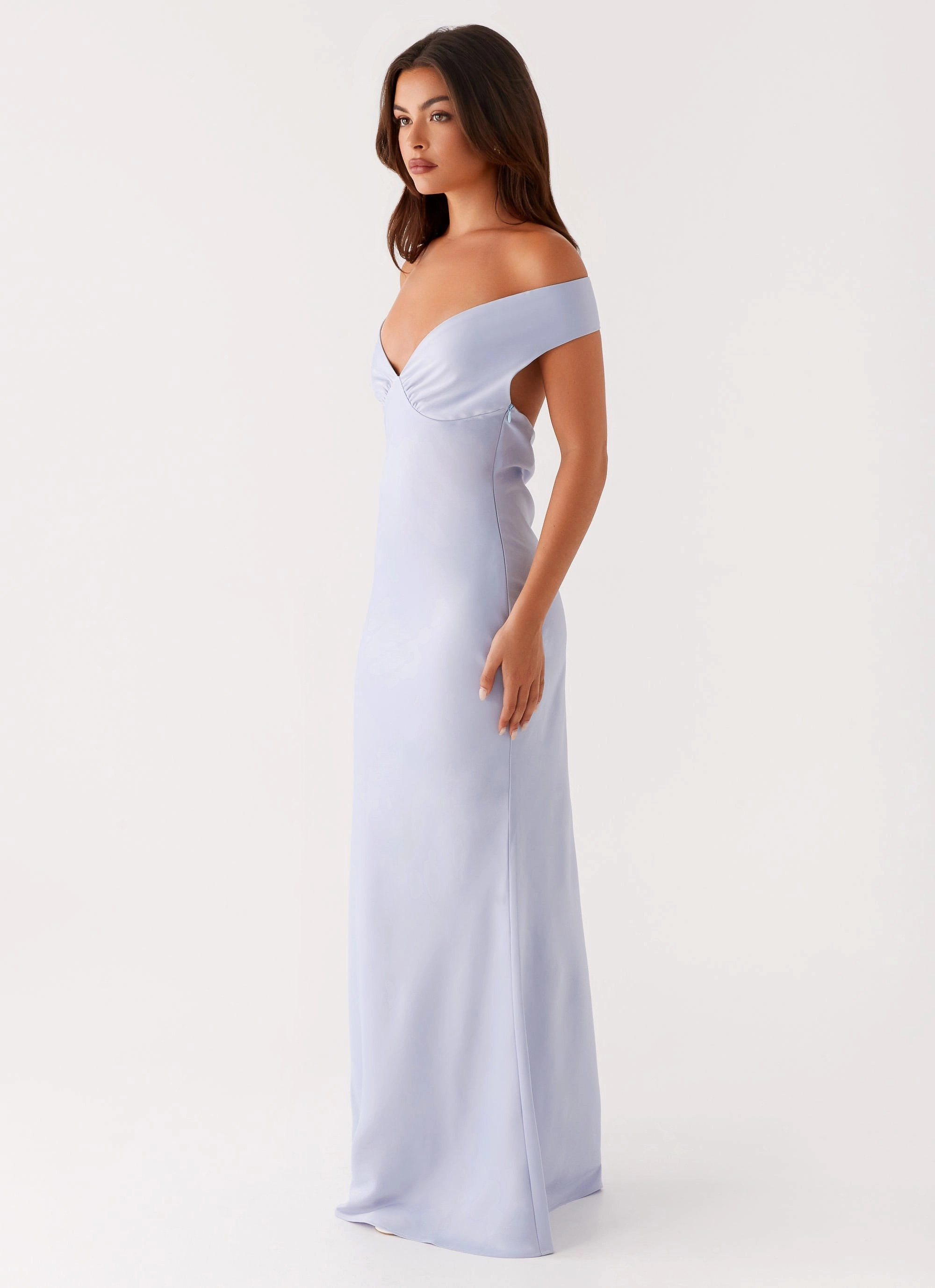 Tulle Flow Smooth Layers Jenner Maxi Dress - Blue