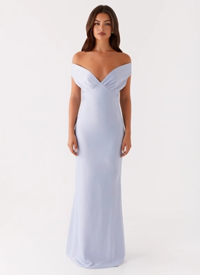 Fit Clean Chic Waist Design Jenner Maxi Dress - Blue