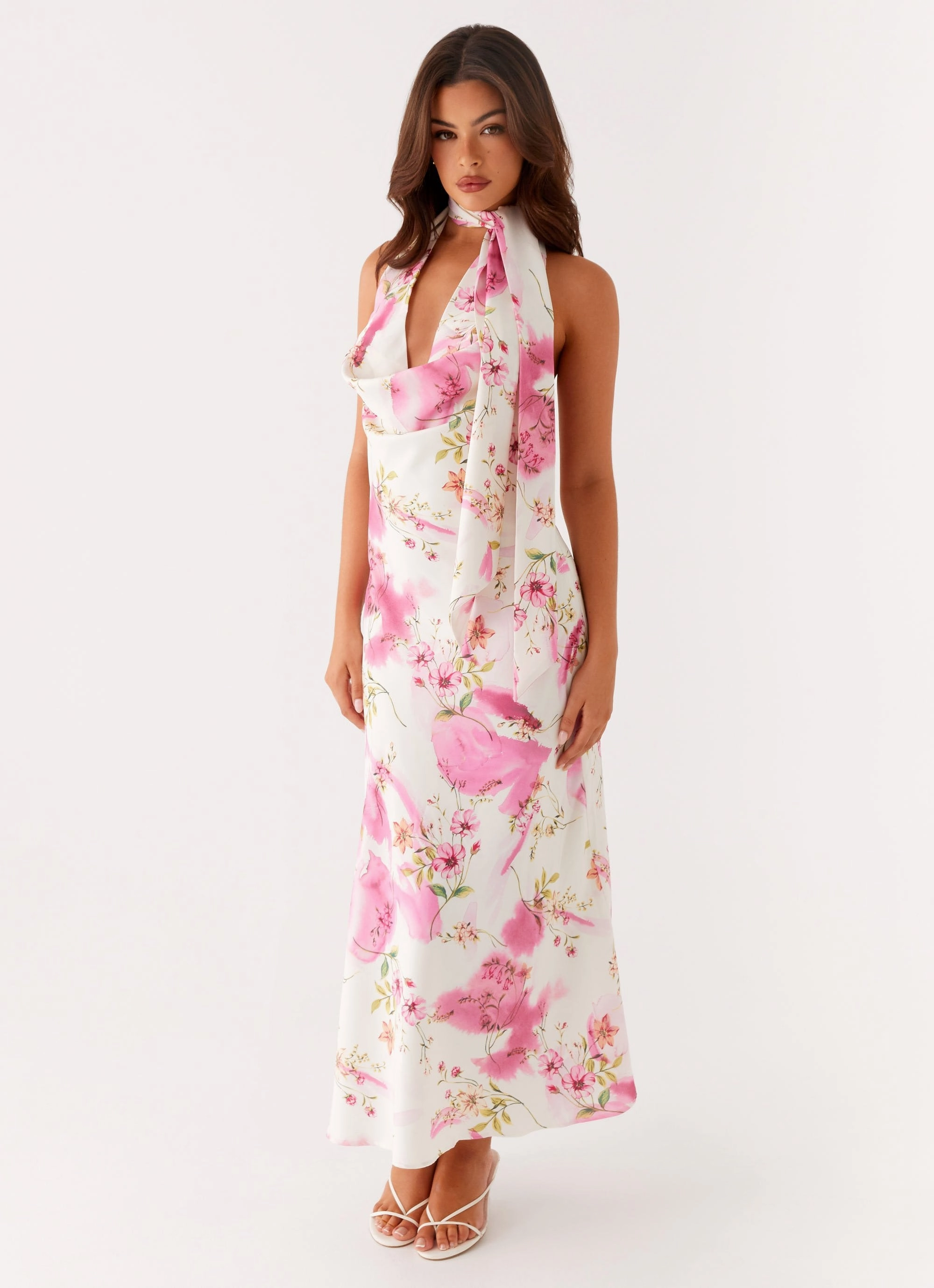 Jensen Midi Dress - Ivory Floral Print Day Ready