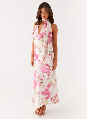Jensen Midi Dress - Ivory Floral Print Day Ready