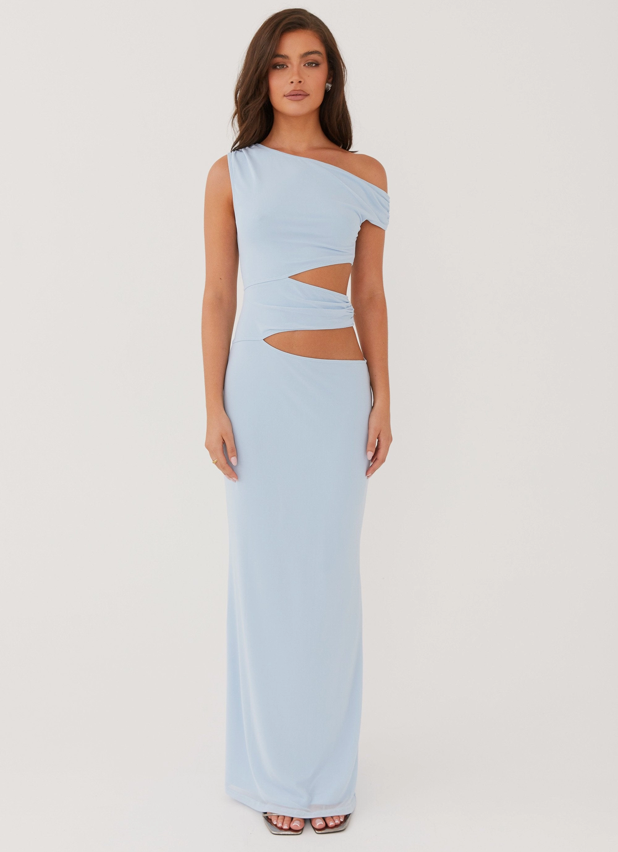 Margot One Shoulder Maxi Dress - Sky Blue Relax Feel
