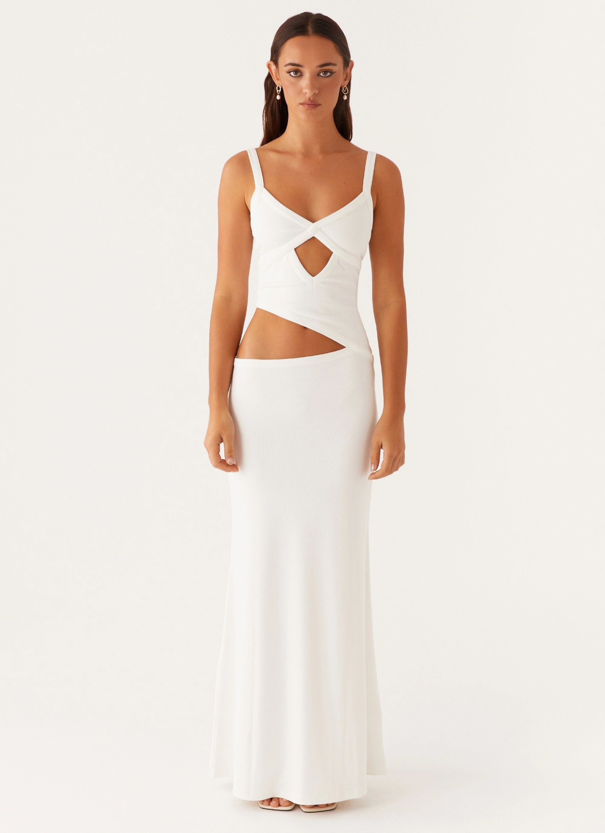 Mood Friendly Casual Waist Jocelyn Maxi Dress - White
