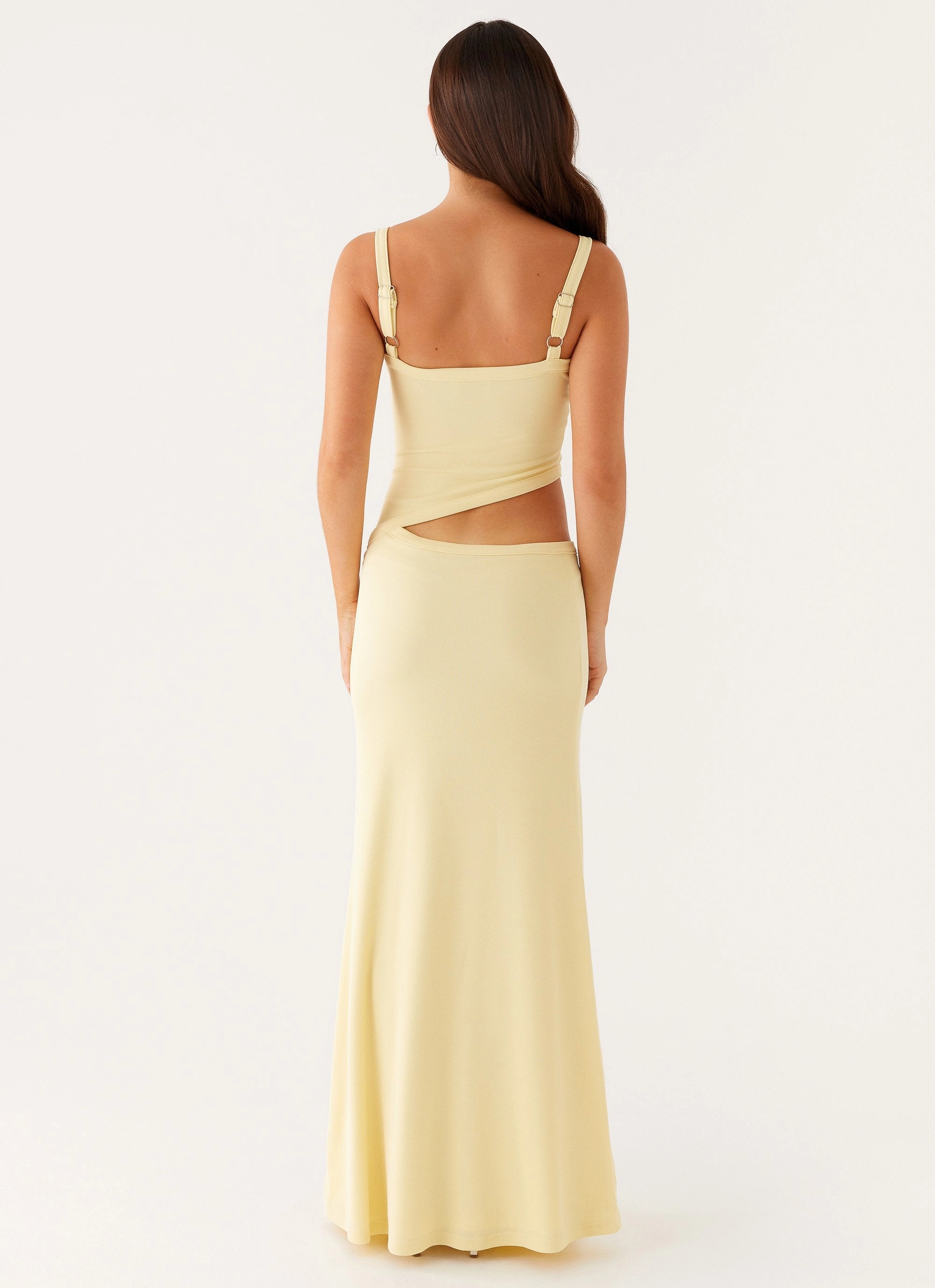 Jocelyn Maxi Dress - Yellow Lace-Trim Cafe Vibe