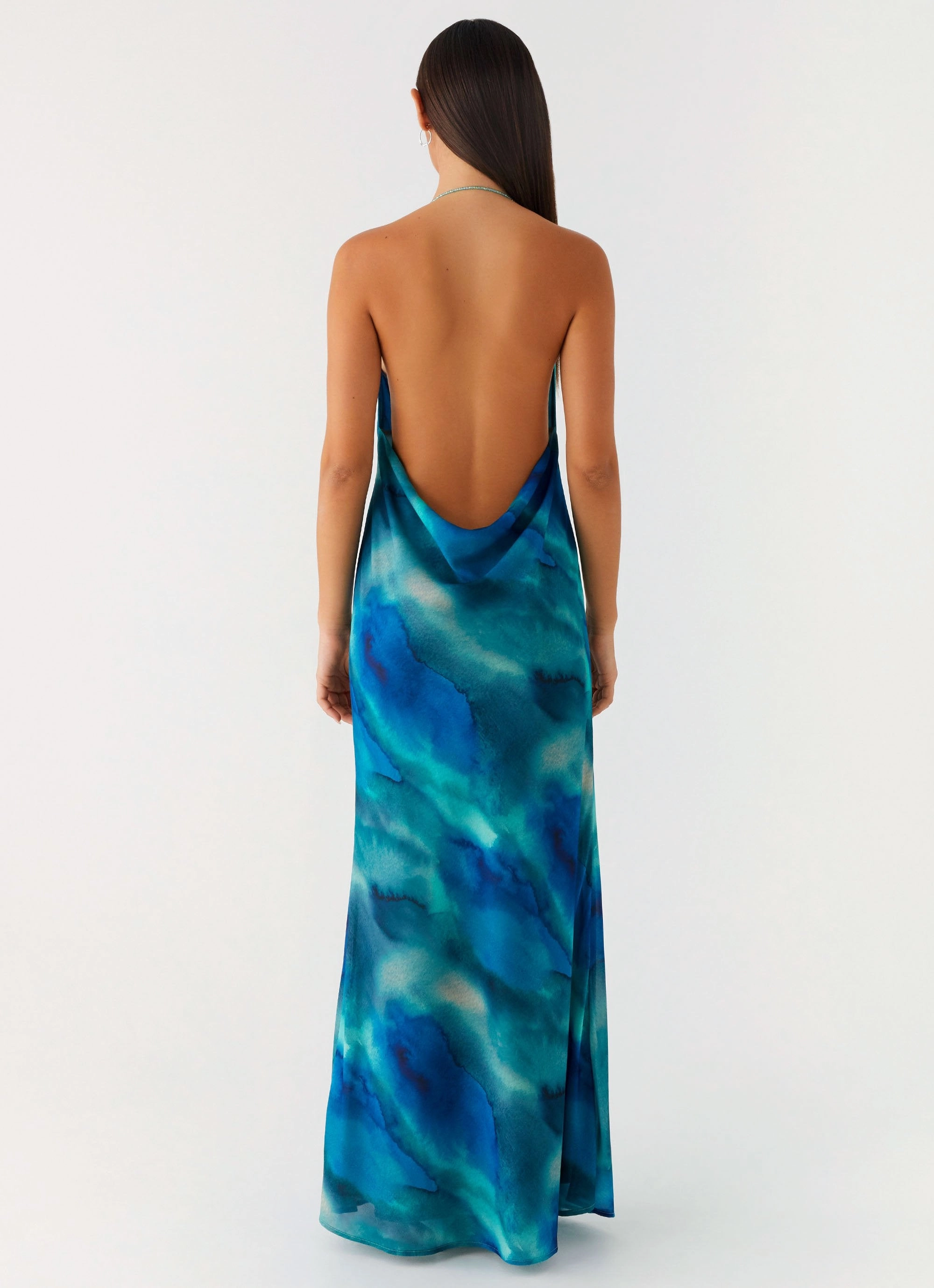 Cool Layers DoubleLayeredMaterial Journey Maxi Dress - Blue Tie Dye