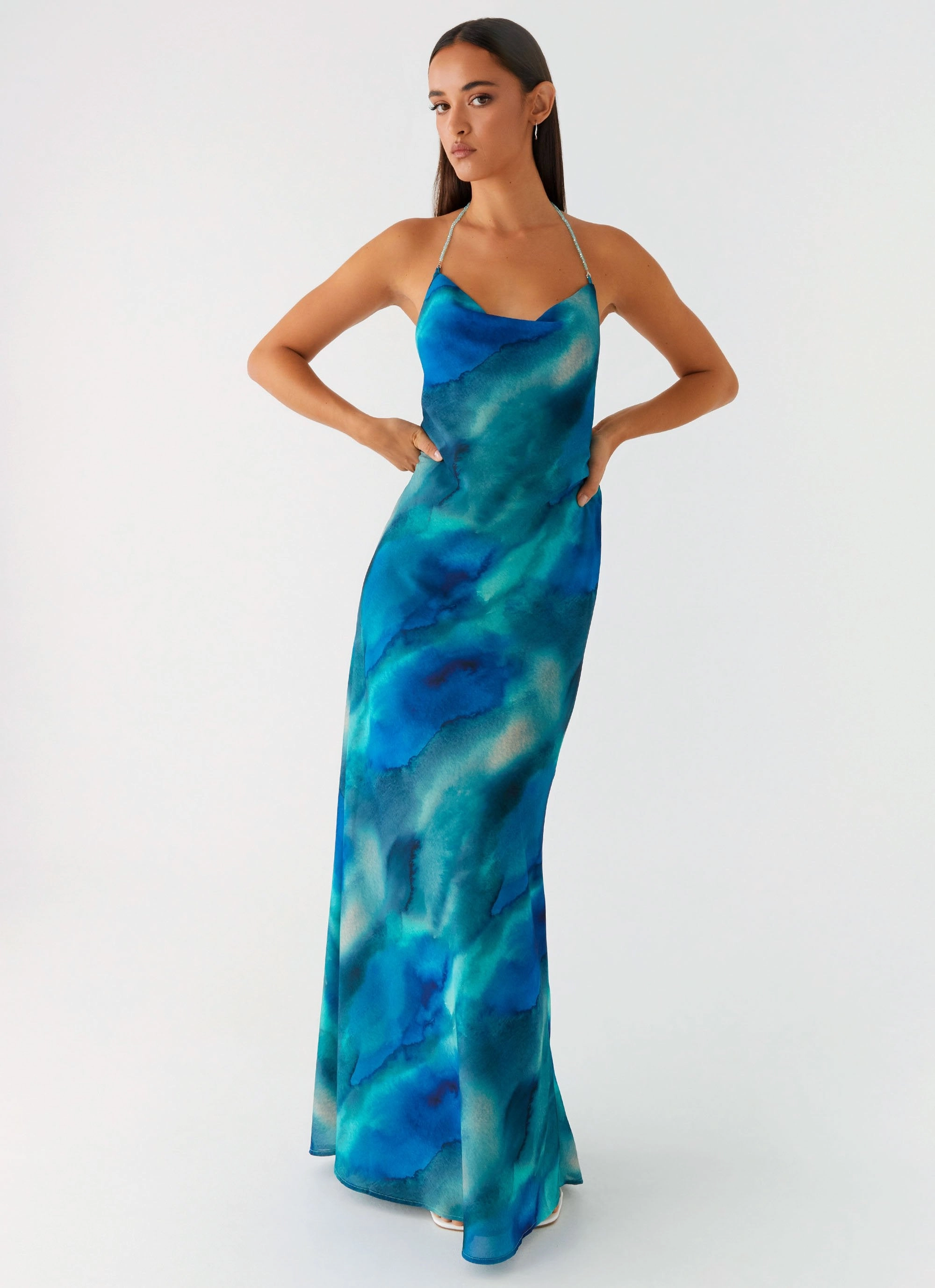 ReversibleStyle Family Glow Journey Maxi Dress - Blue Tie Dye