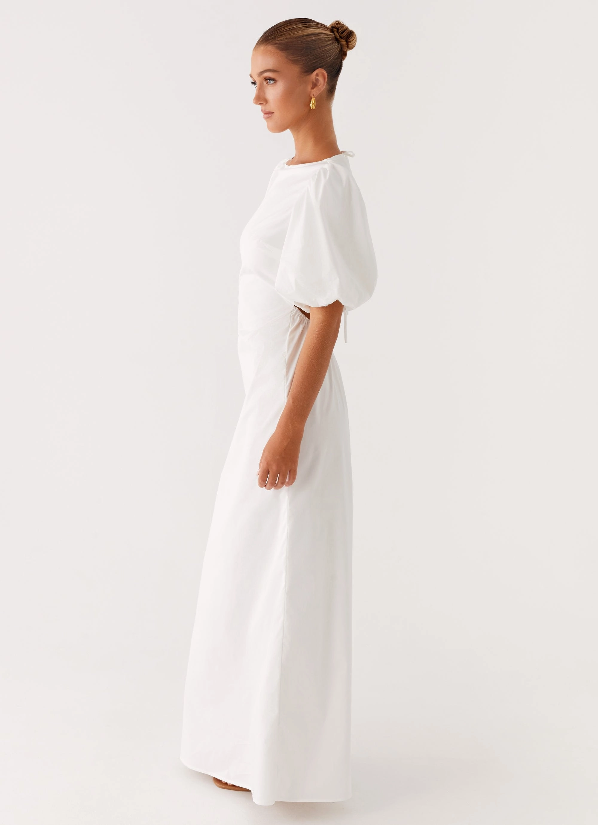 Judy Maxi Dress - White cut out Smart Layering
