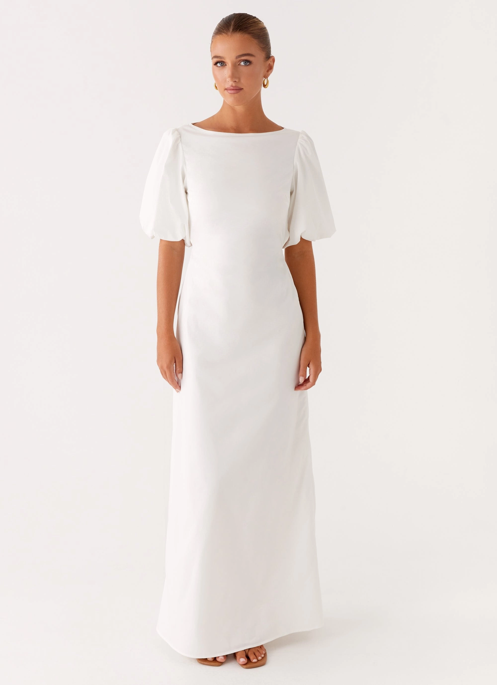 Timeless fitted silhouette Street-Style Judy Maxi Dress - White