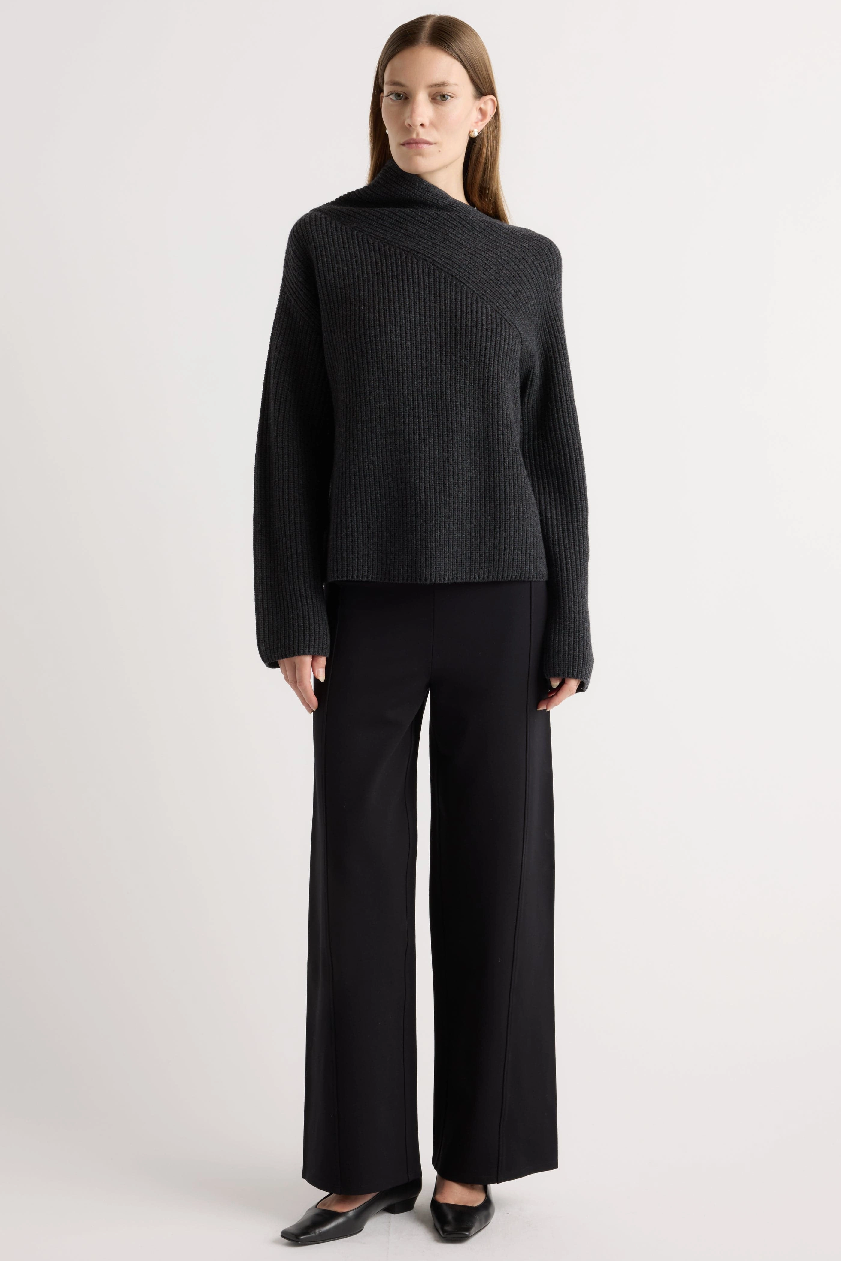 Sporty Vibe Julisa Asymmetric-Neck Sweater Versatile Style