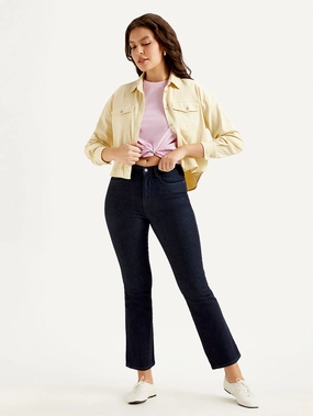 Autumn Days Family Style Eco Friendly Women's Redloop 725 Navy Blue Flared Fit Mid Rise Jeans