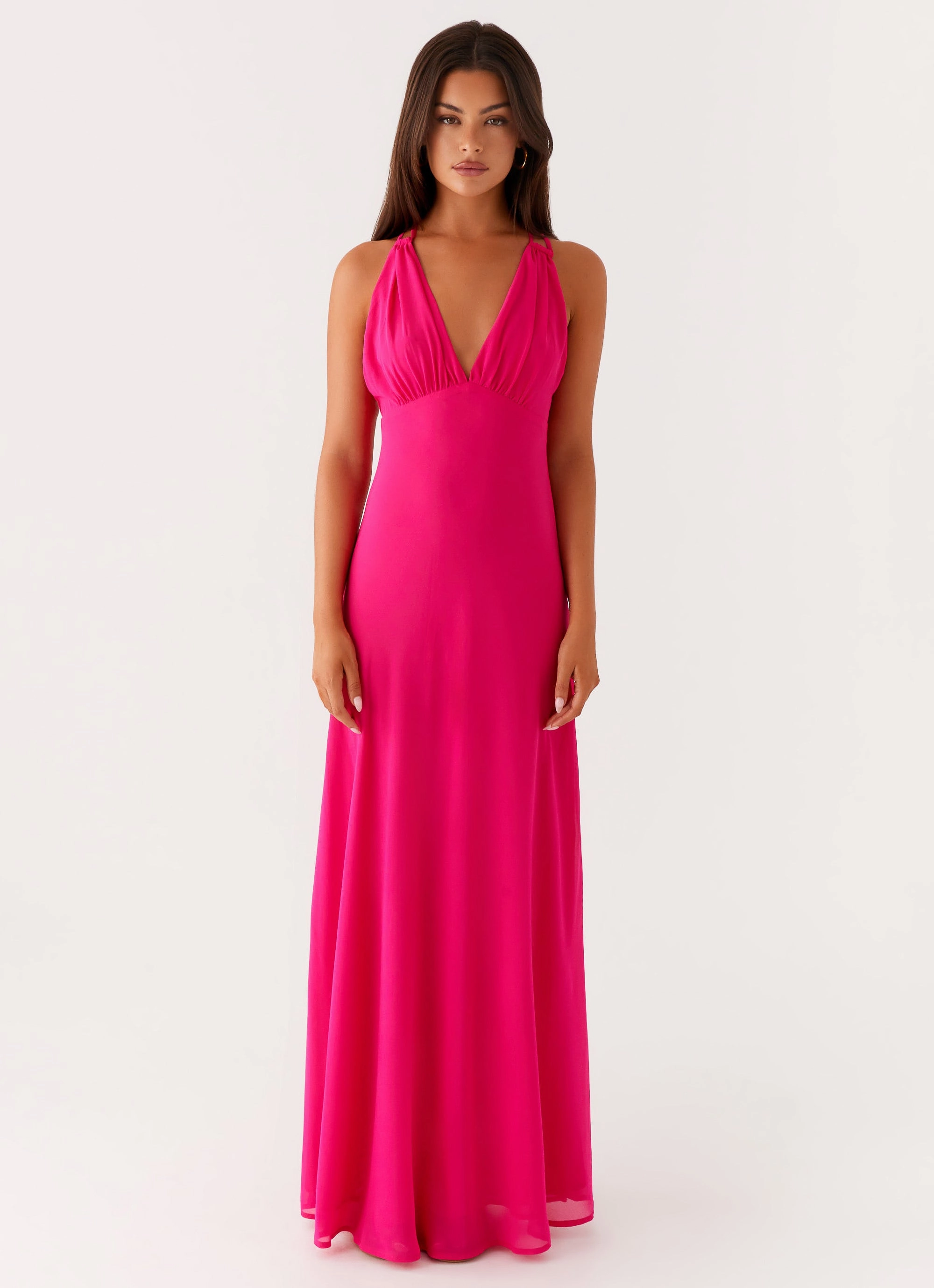 Chic Waistband Easy Going Kacia Maxi Dress - Fuchsia