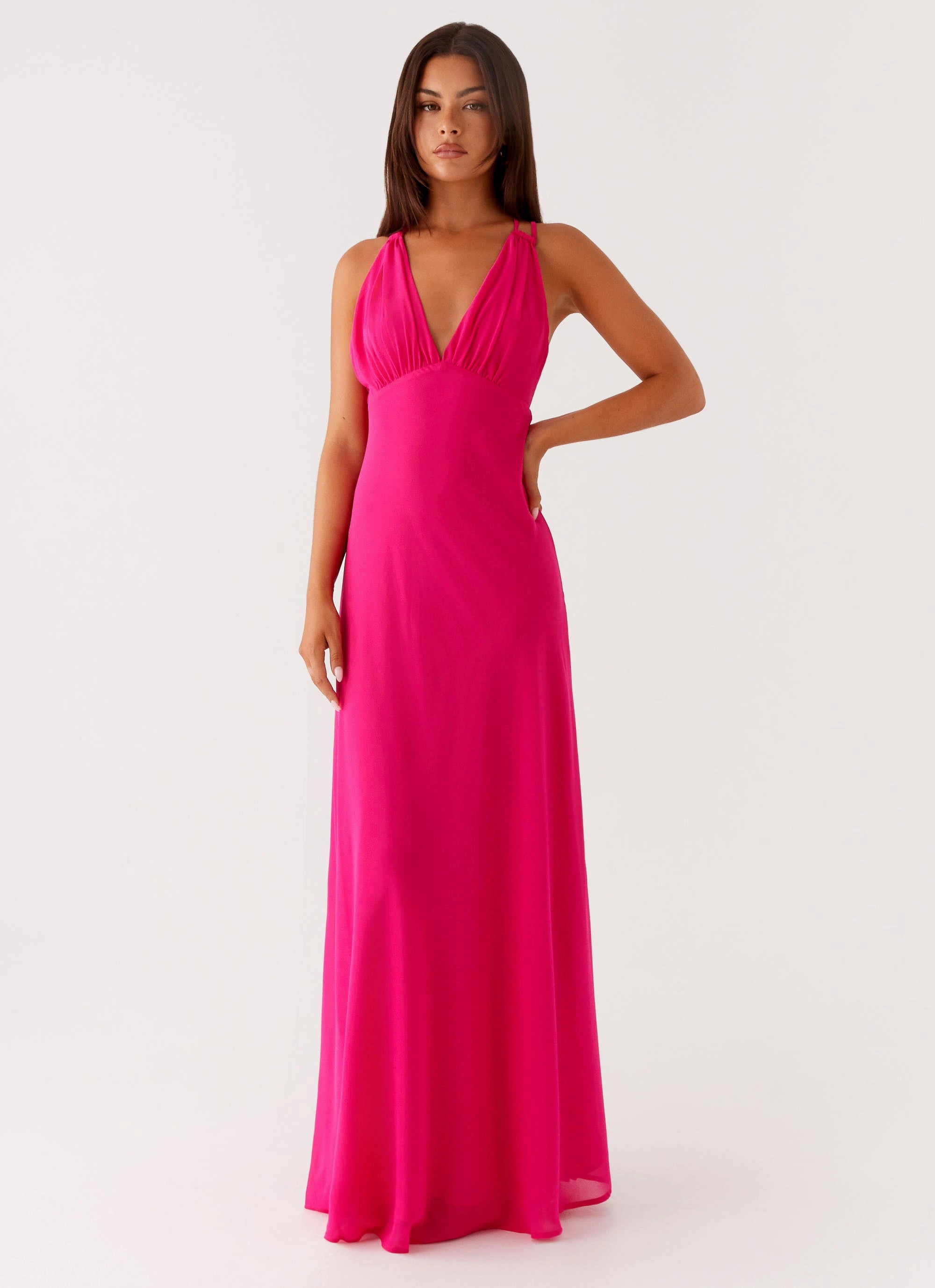 Lightweight Piece Brunch Glow Kacia Maxi Dress - Fuchsia