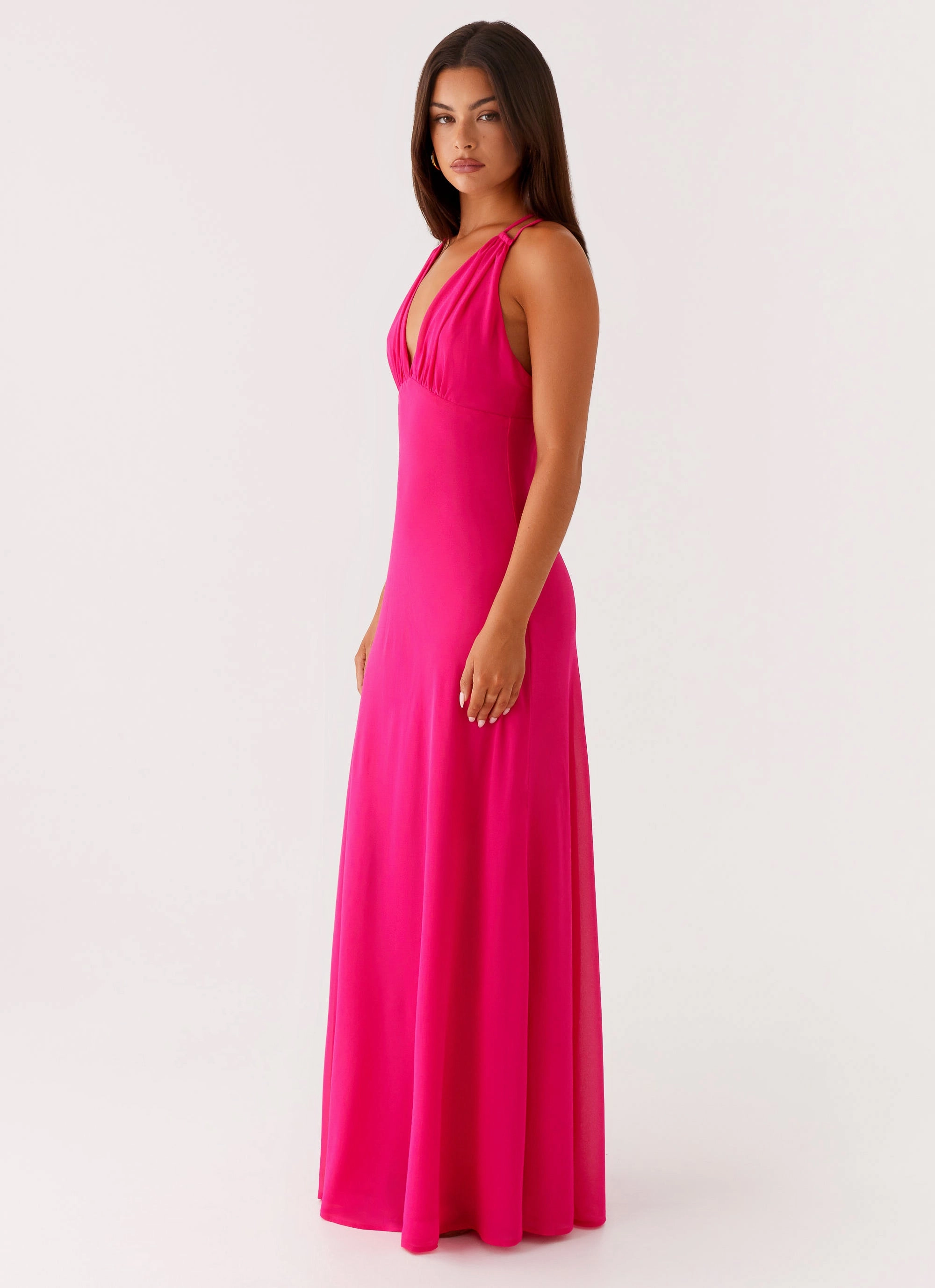 Button Chic Effortless Vibe Kacia Maxi Dress - Fuchsia