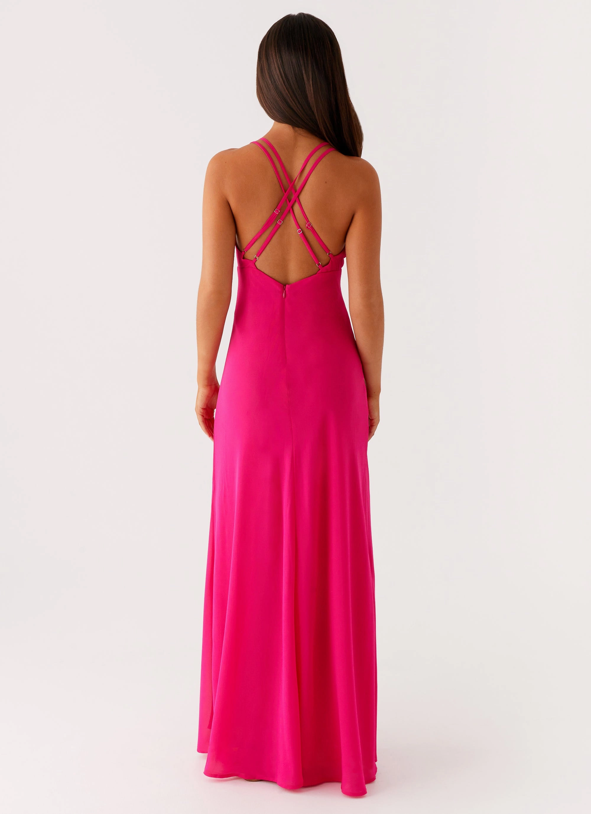 Vibrant Edge Chilly Day Comfort Kacia Maxi Dress - Fuchsia
