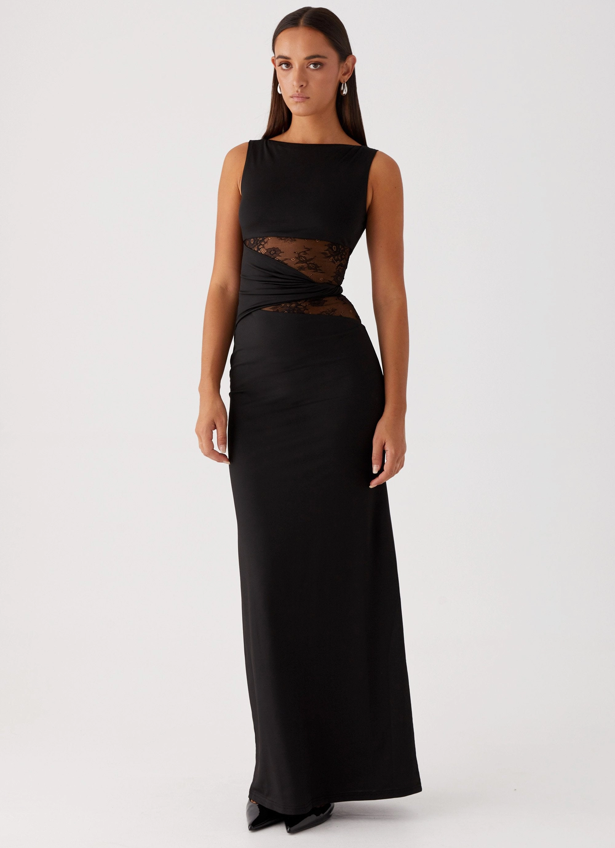 Layering Piece Clean Aesthetic Karma Maxi Dress - Black