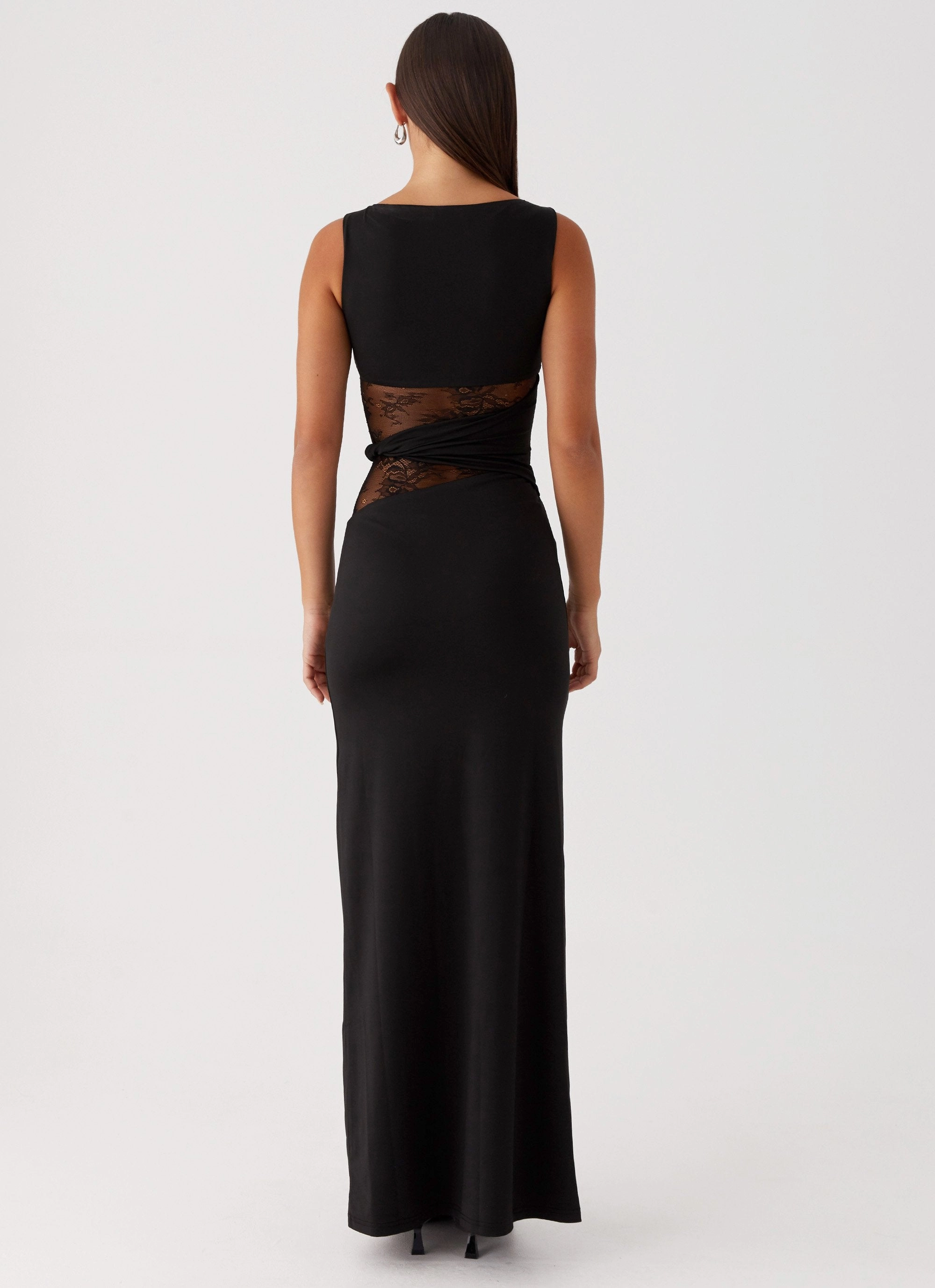 Karma Maxi Dress - Black Relaxed Waistband Balanced Lines