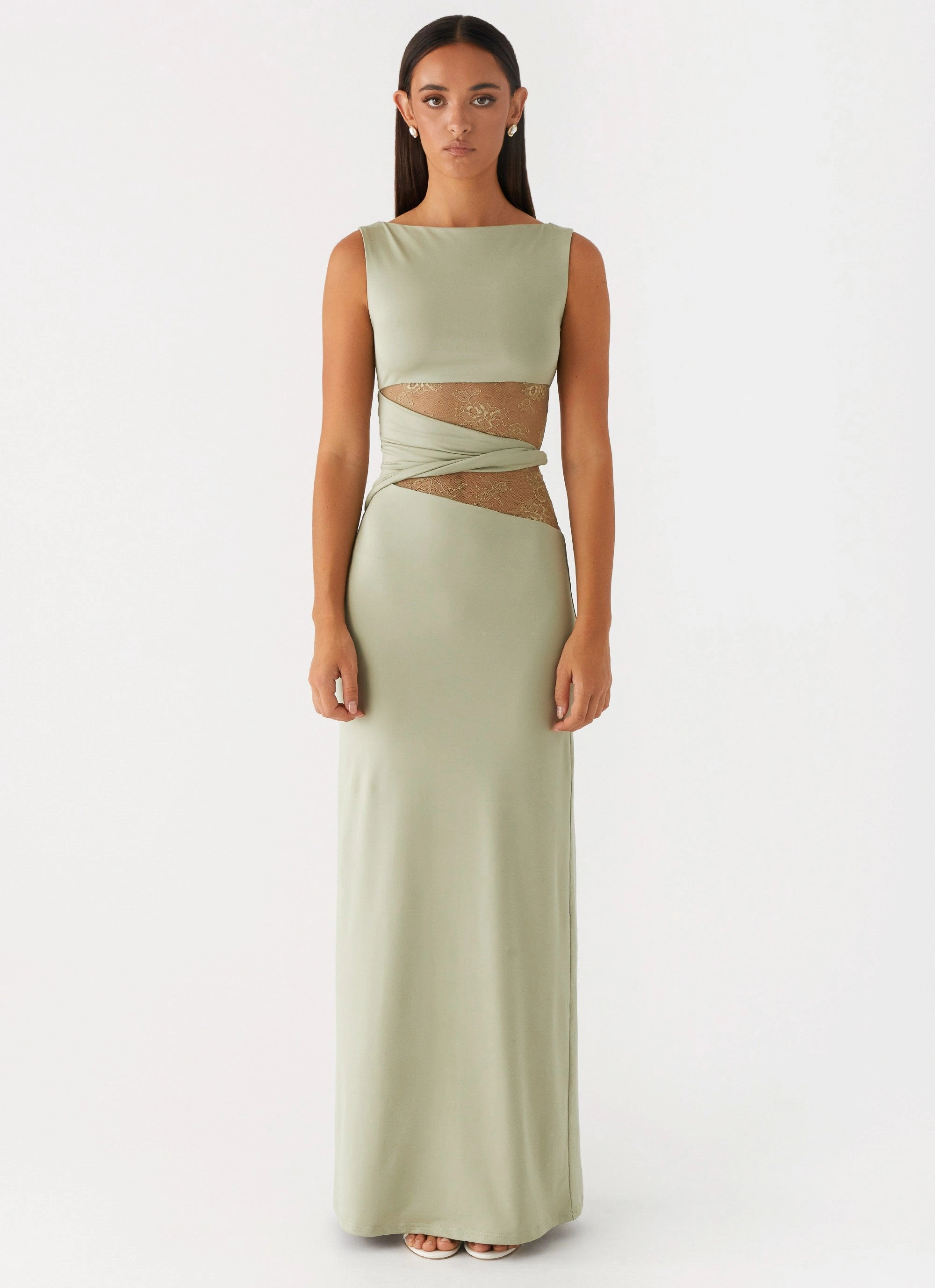 Karma Maxi Dress - Sage Elegant Tailoring Relaxed and Effortless