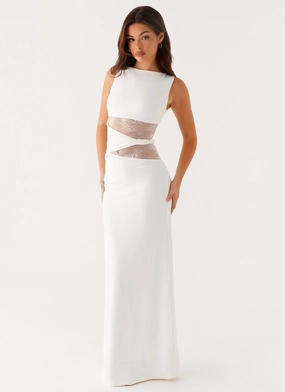 Karma Maxi Dress - White Timeless Edge Nature Inspired