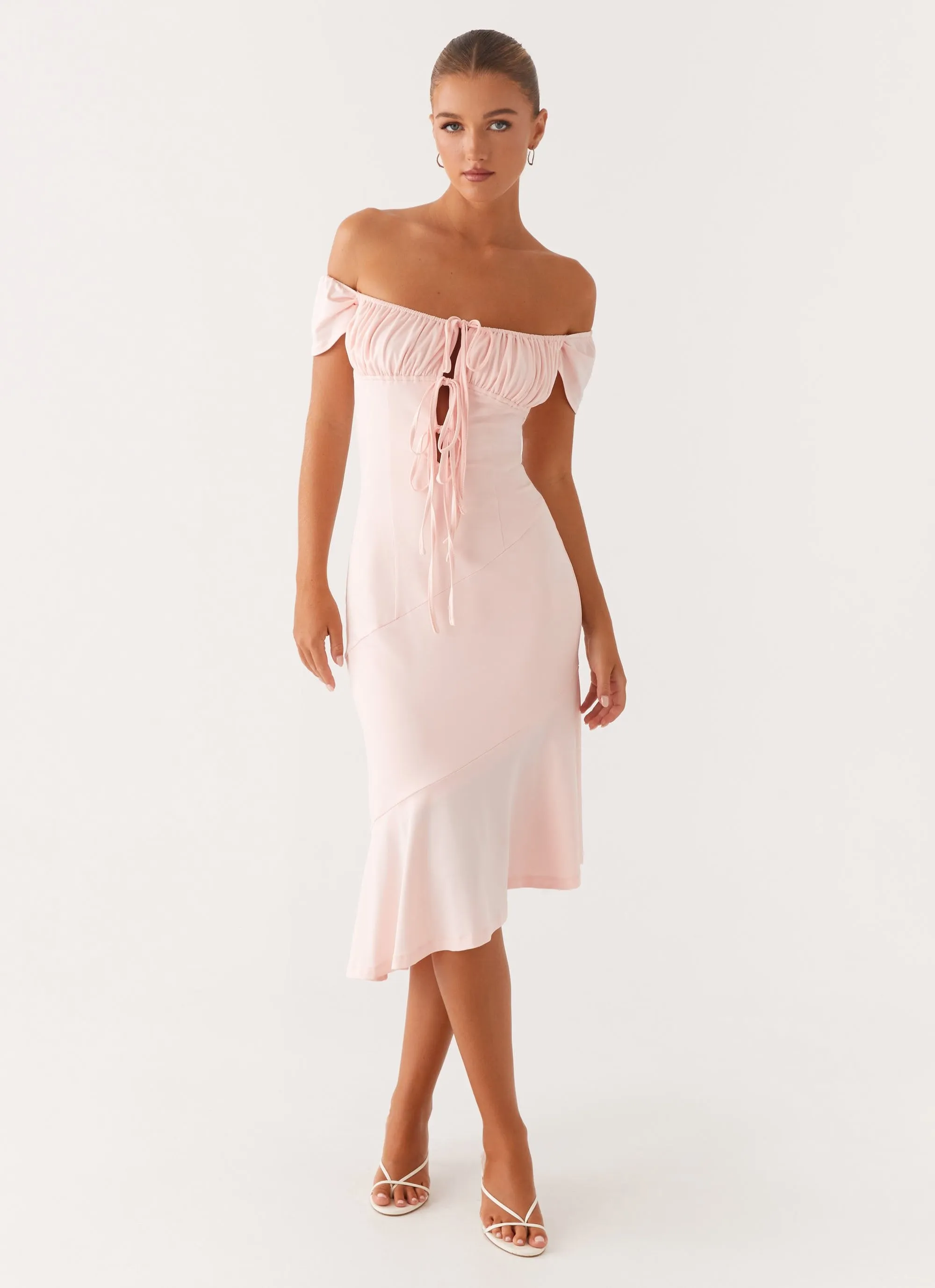 Katherine Midi Dress - Pink Lightweight Comfort