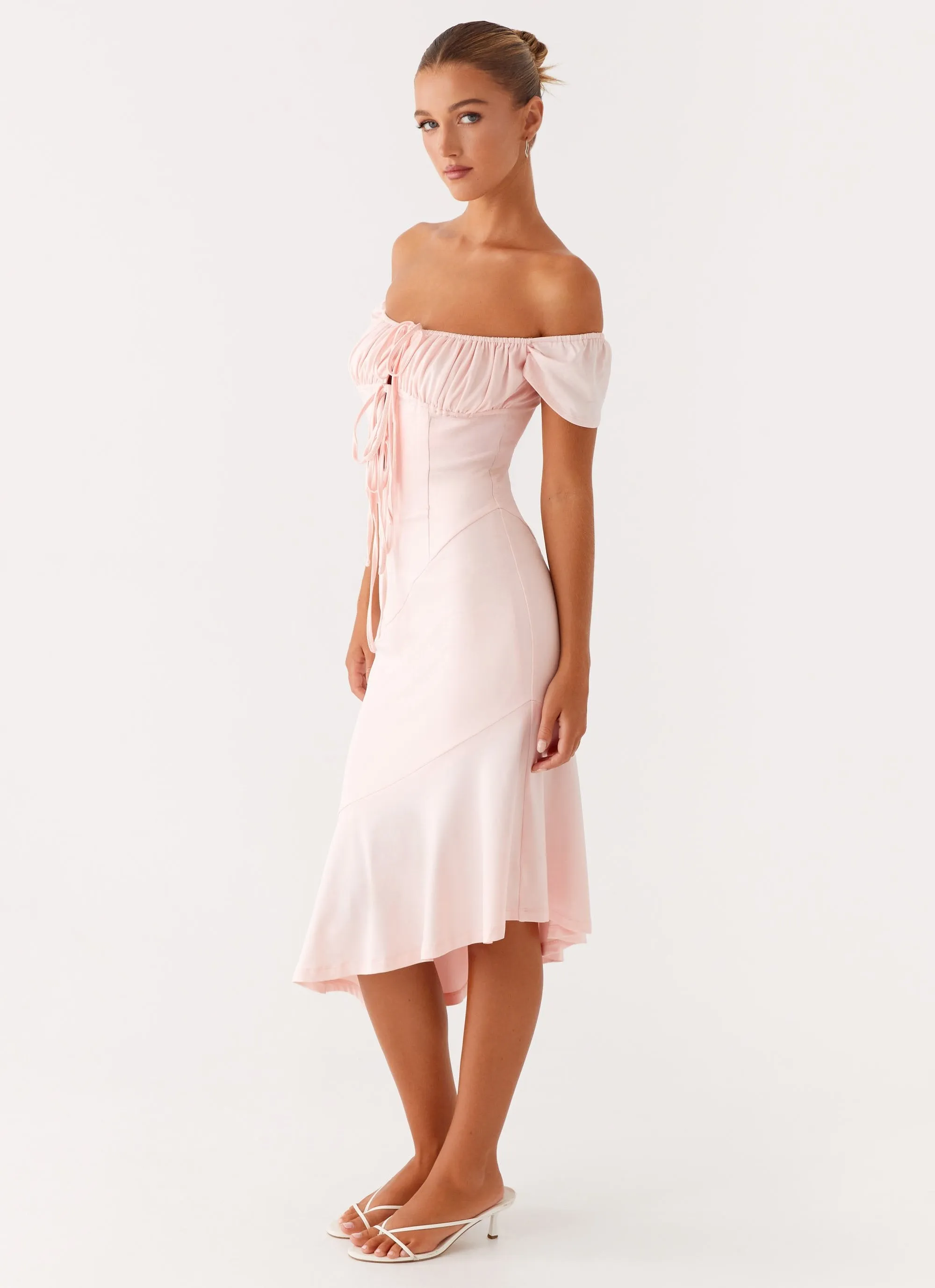 Elegant evening wear Katherine Midi Dress - Pink