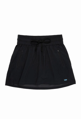 KAVU Women's Just Beachy Skort - Black Breathable Waist