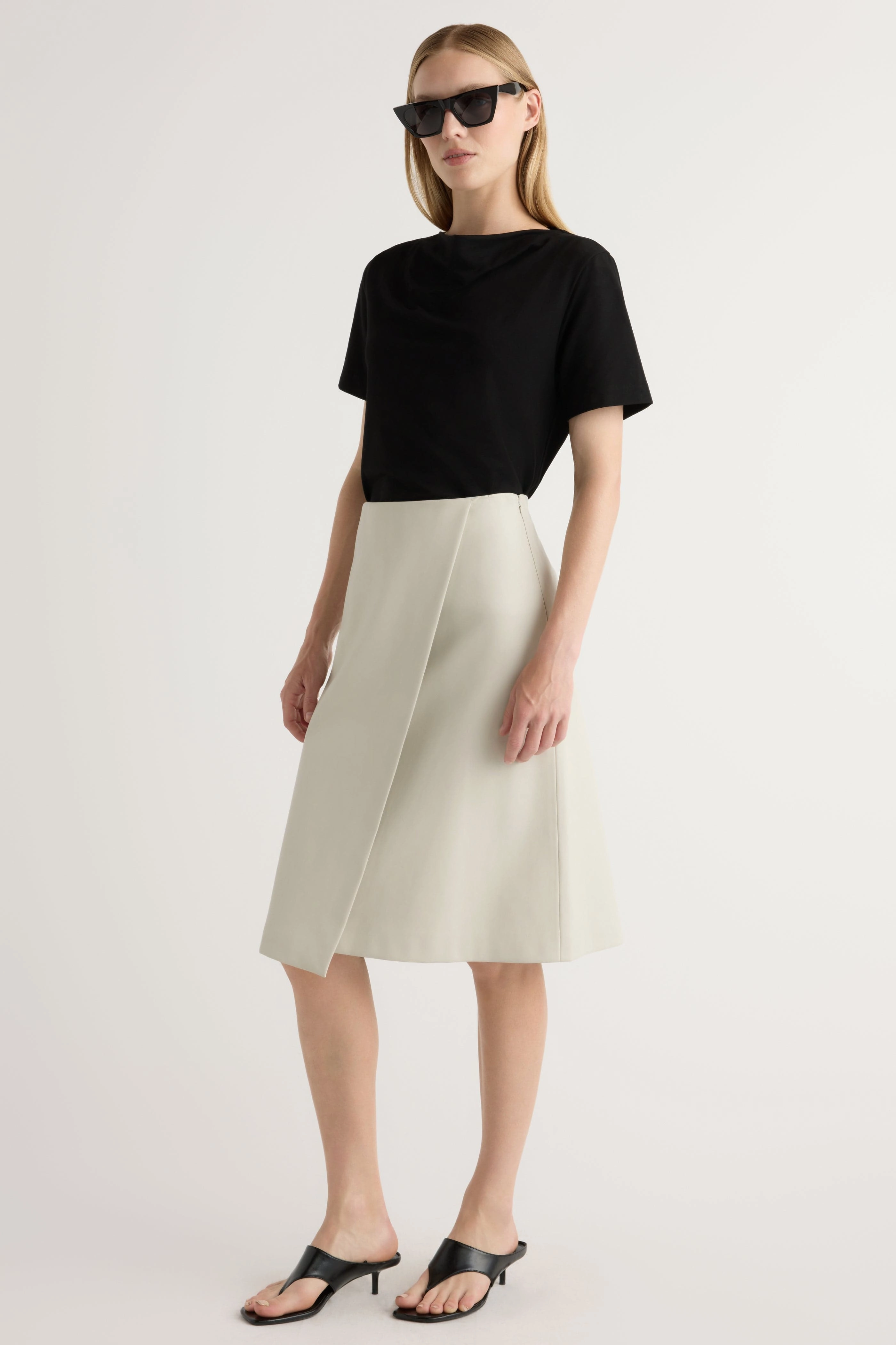 Kendra Organic Cotton Cowl-Neck Tee Evergreen