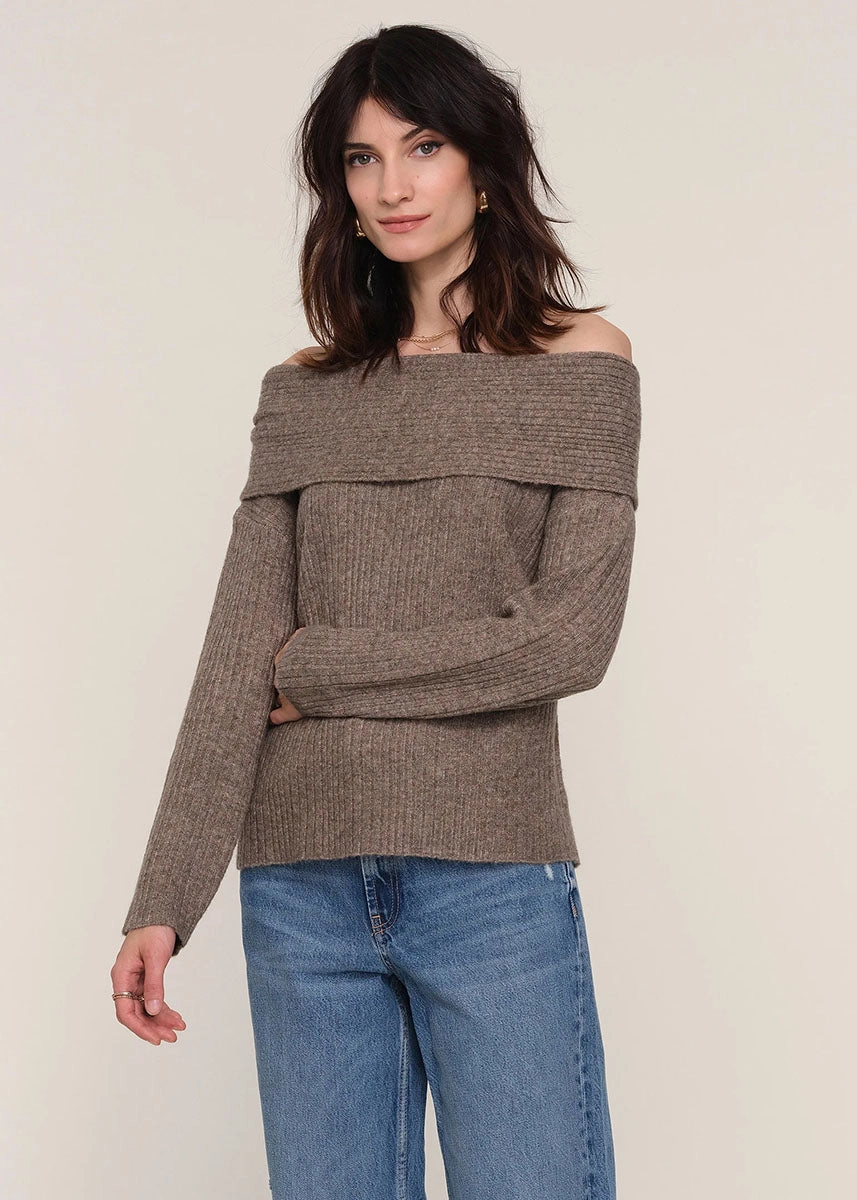 Kendra Sweater - Taupe Textured Fabric