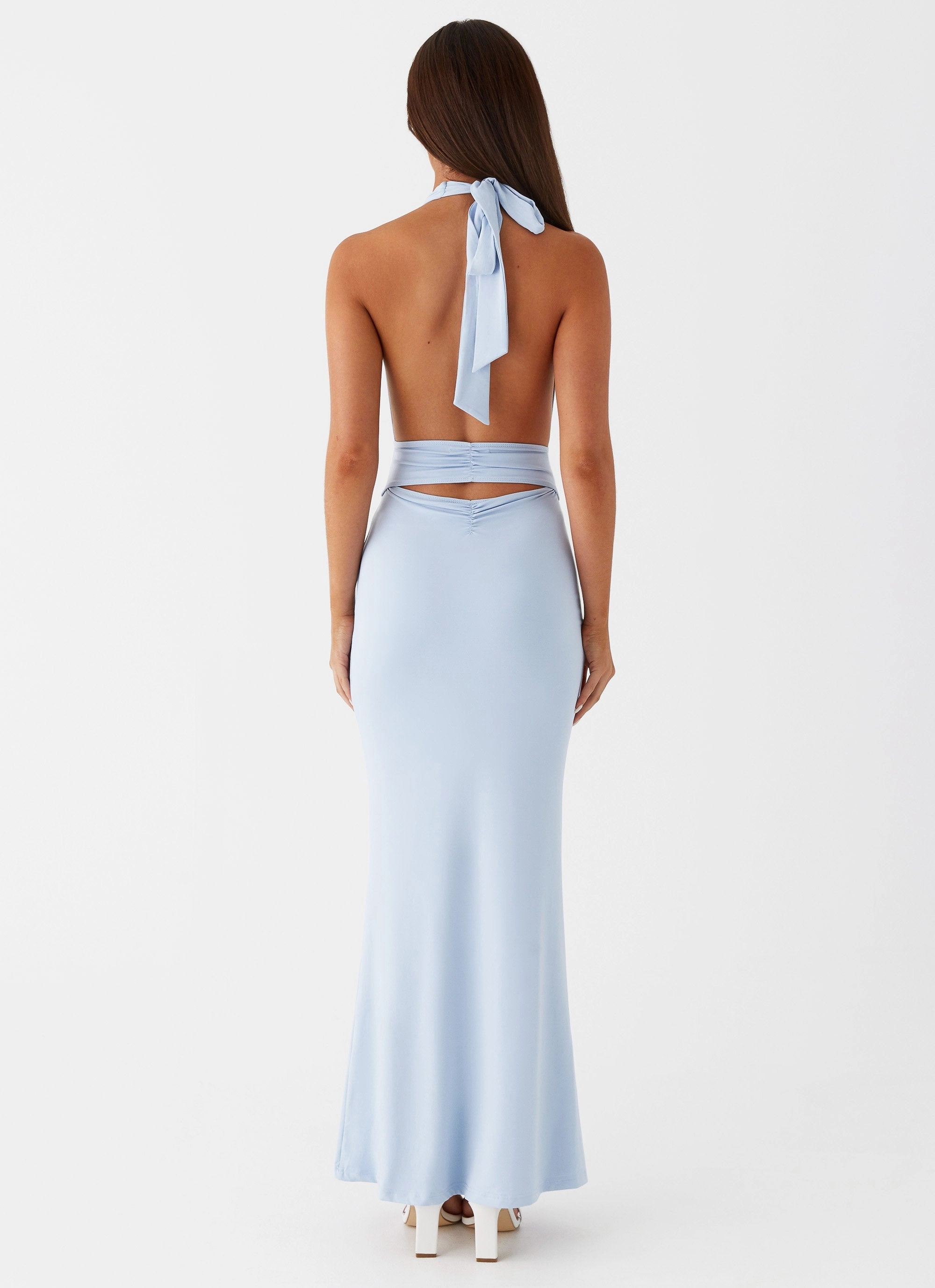 Carolina Twist Maxi Dress - Blue Celebration Wear