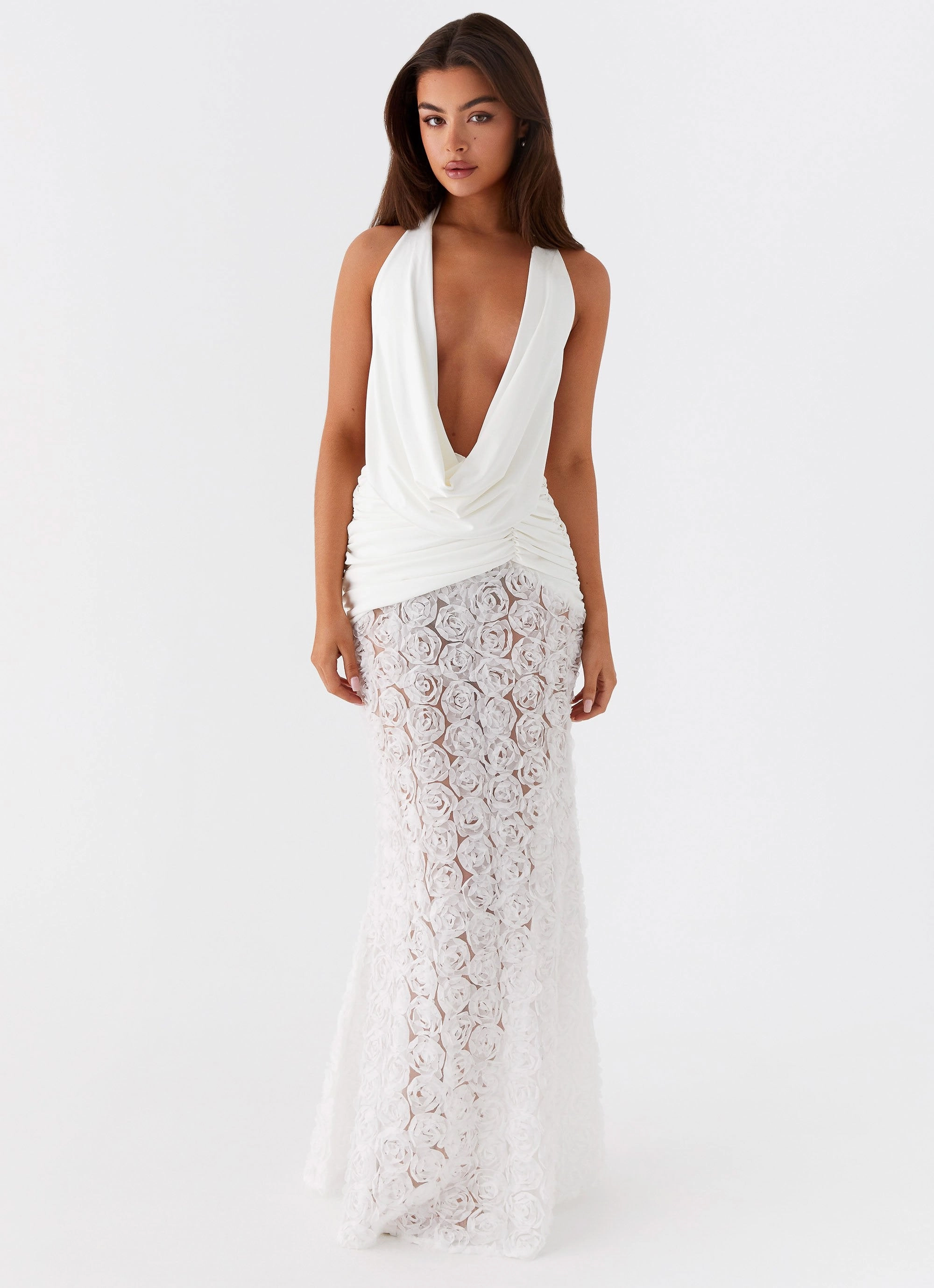 Kita Textured Maxi Dress - White Everyday Piece Urban appeal