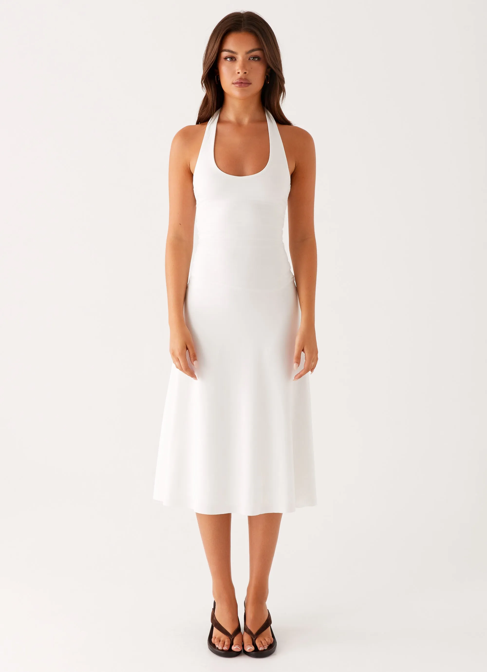 Klyne Midi Dress - Ivory Vibrant color dress