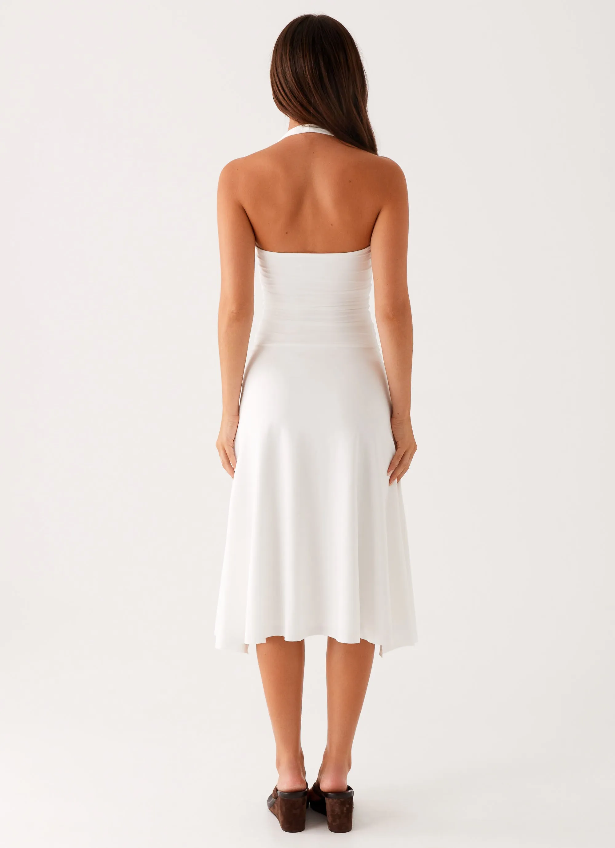 Cocktail-Party Smile Feel Klyne Midi Dress - Ivory