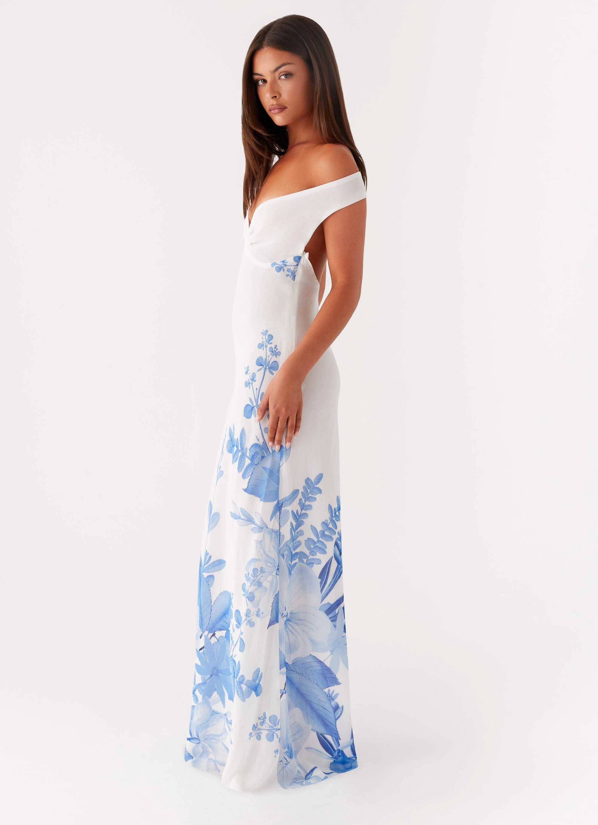 Krissa Maxi Dress - Blue Floral Tall-Fit Plus Fit