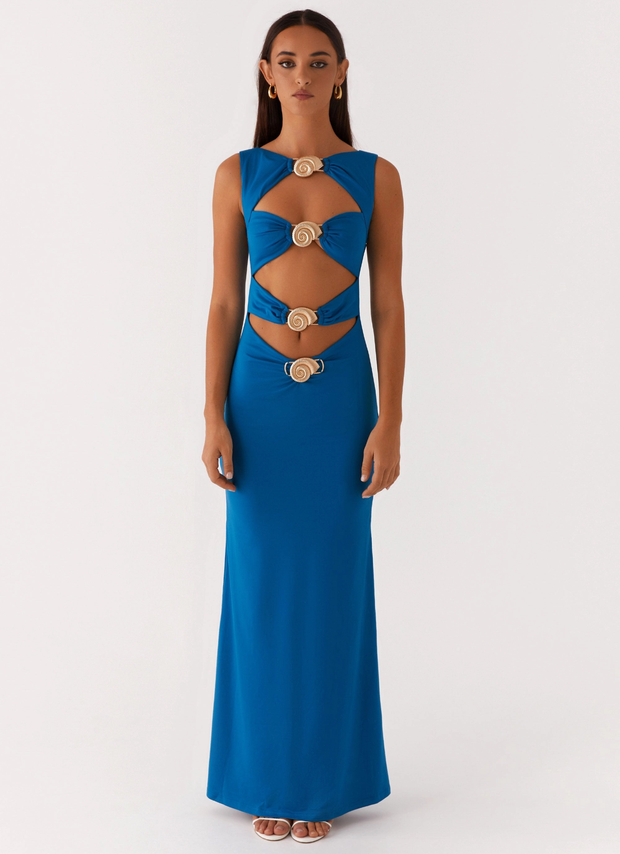 Lagoon Cut Out Maxi Dress - Royal Blue Fashionable Wear Work Friendly