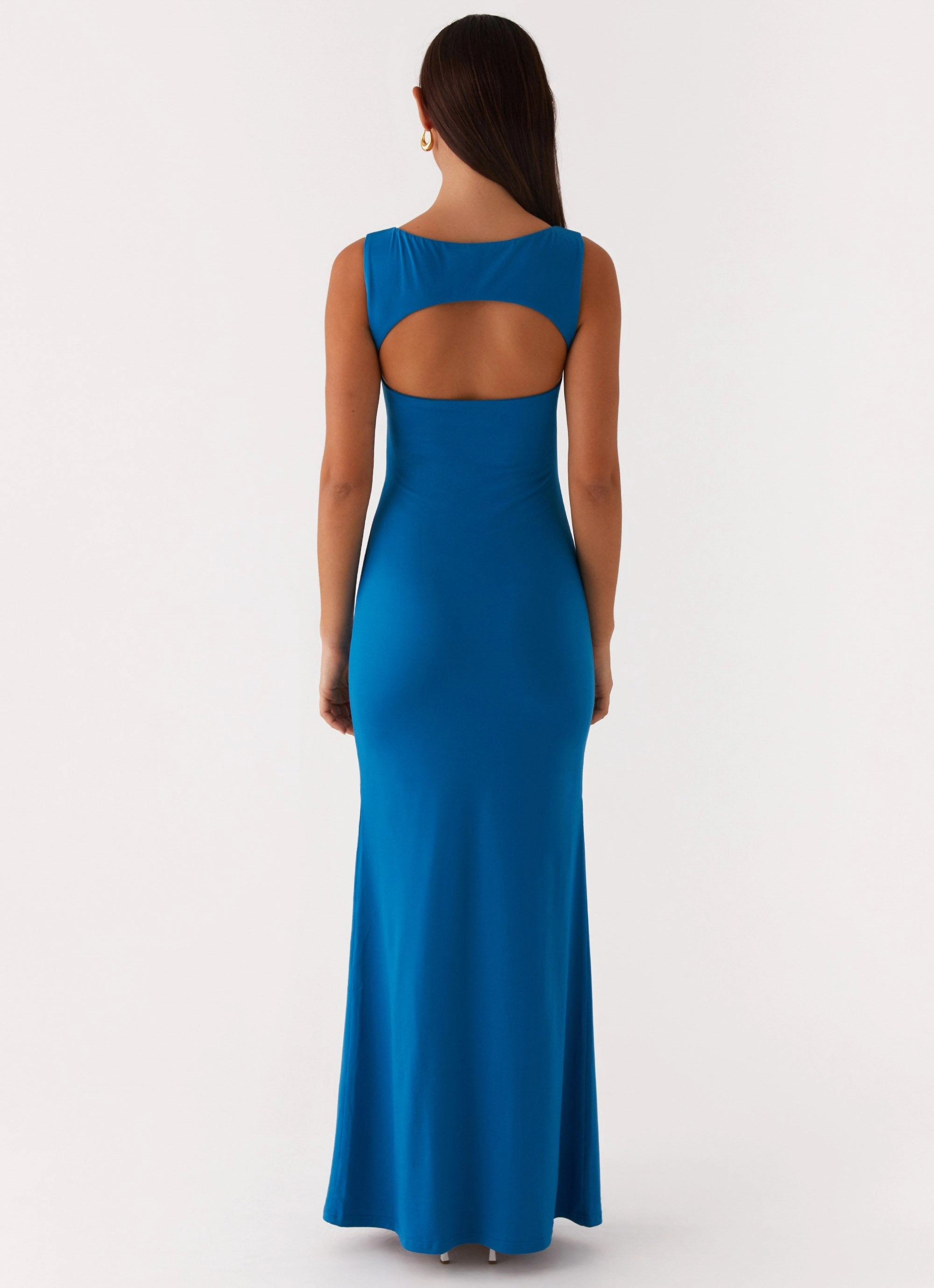 Lagoon Cut Out Maxi Dress - Royal Blue Family Joy Trendy wrap gown