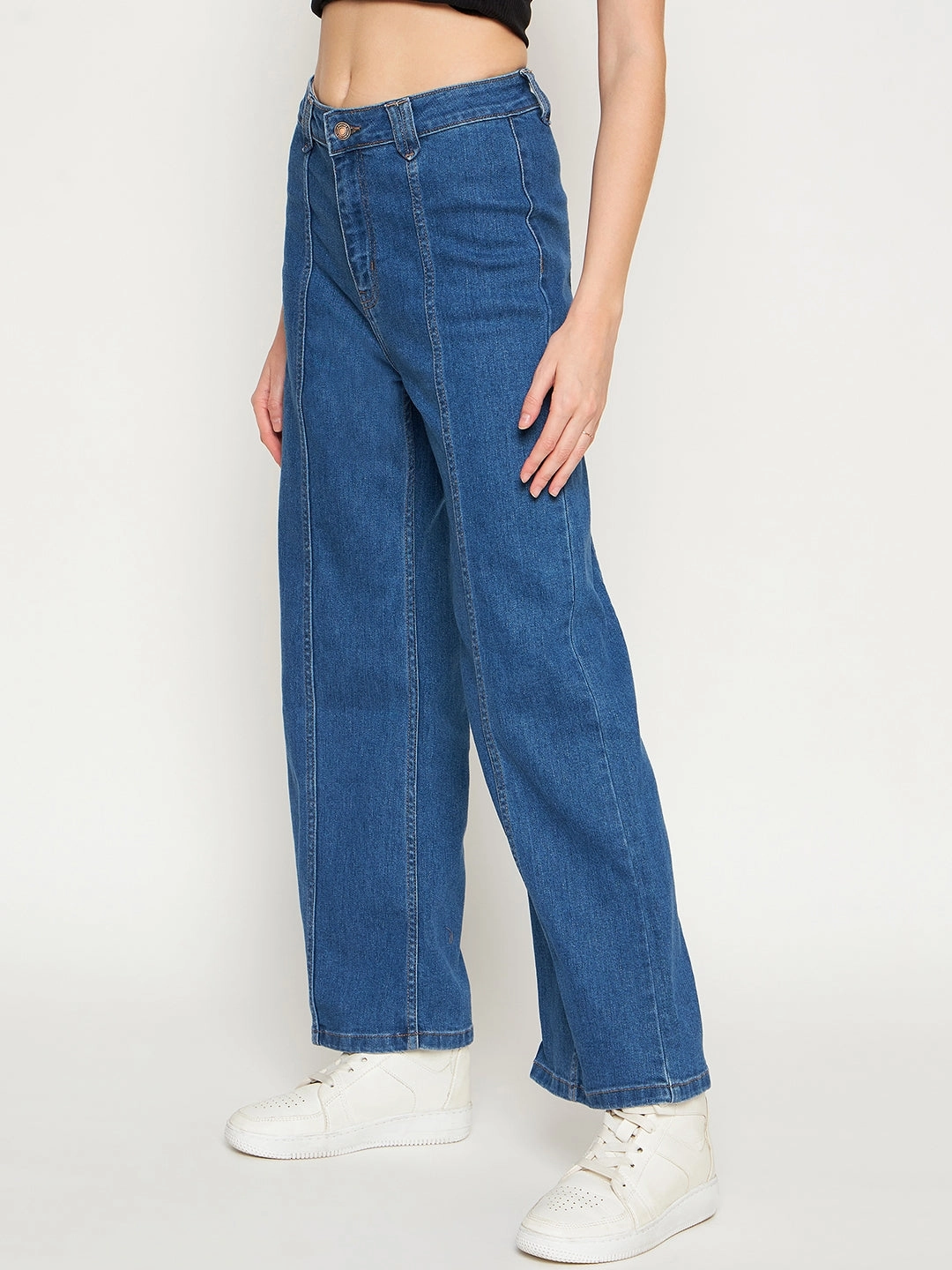 Stretch Enhanced Mobility Madame Midblue Wide Leg Denim