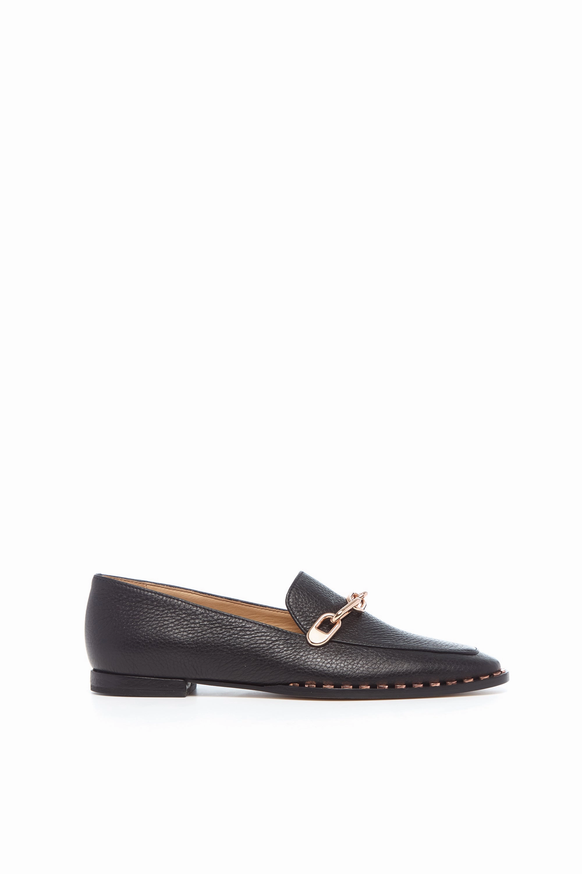 Larisa Loafer in Black Textured Leather Grip Steps