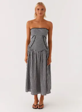 Larnie Midi Dress - Black Gingam Classic Edge