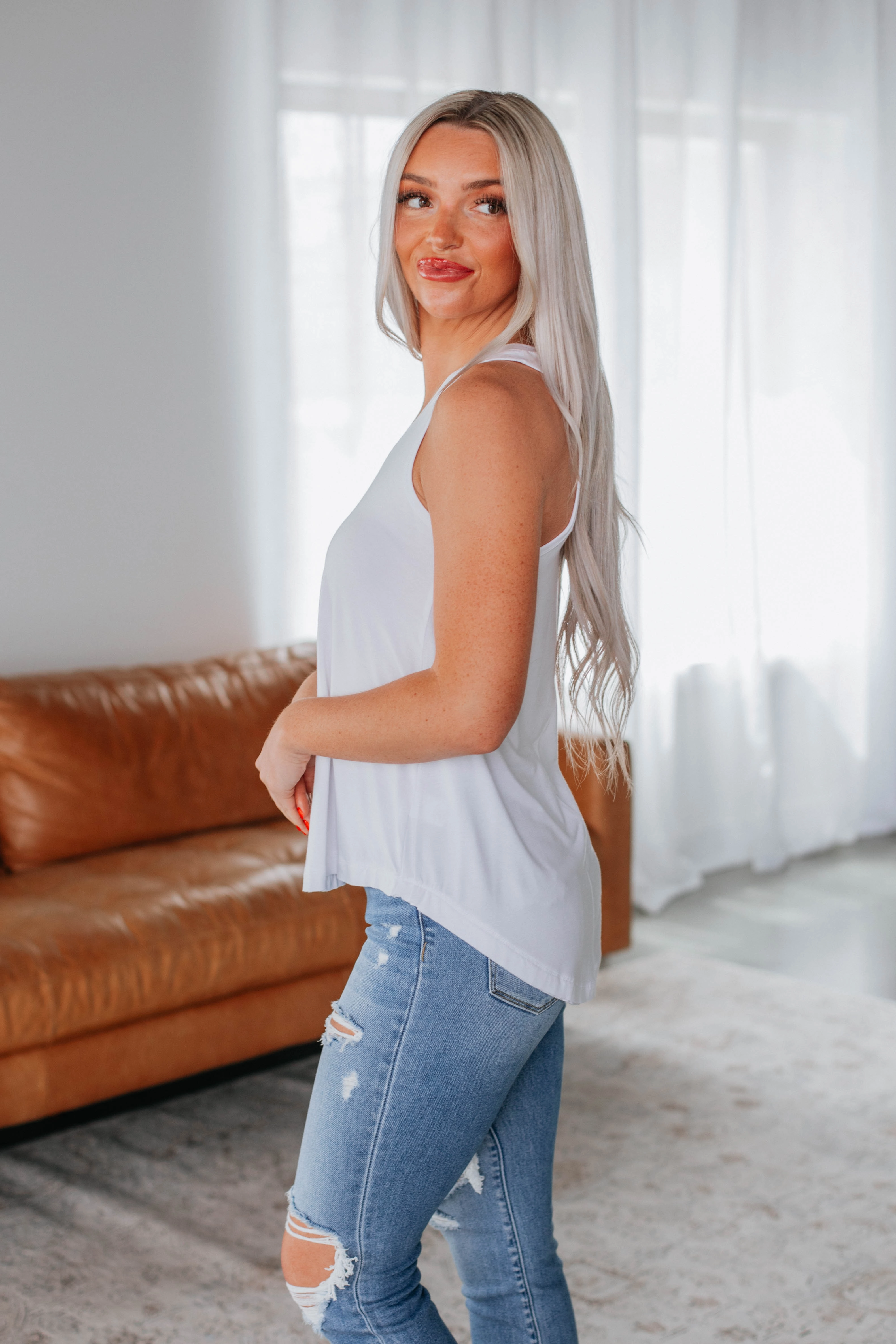 Entry - level Minimal Cool Teyana Tank - Ivory