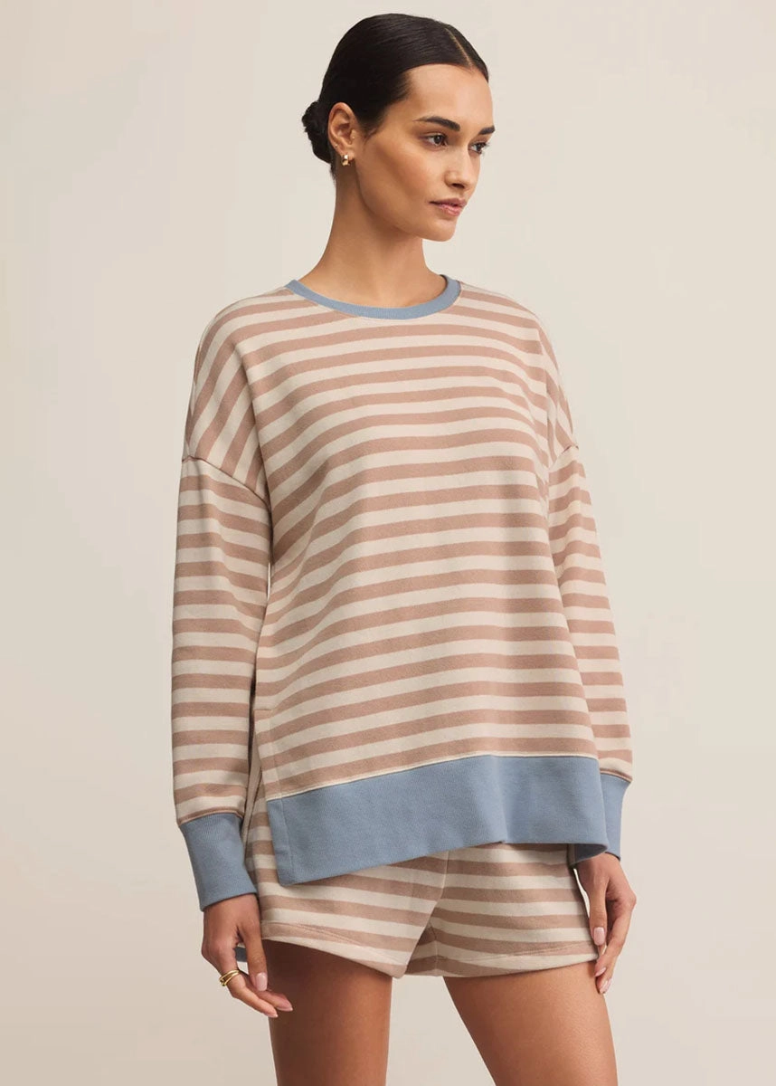 Layer Up Stripe Sweatshirt - Evening Sand Layering Fit