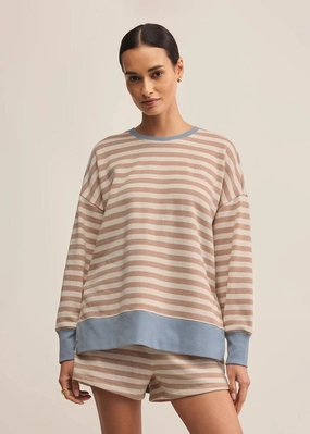 Layer Up Stripe Sweatshirt - Evening Sand Cozy Design