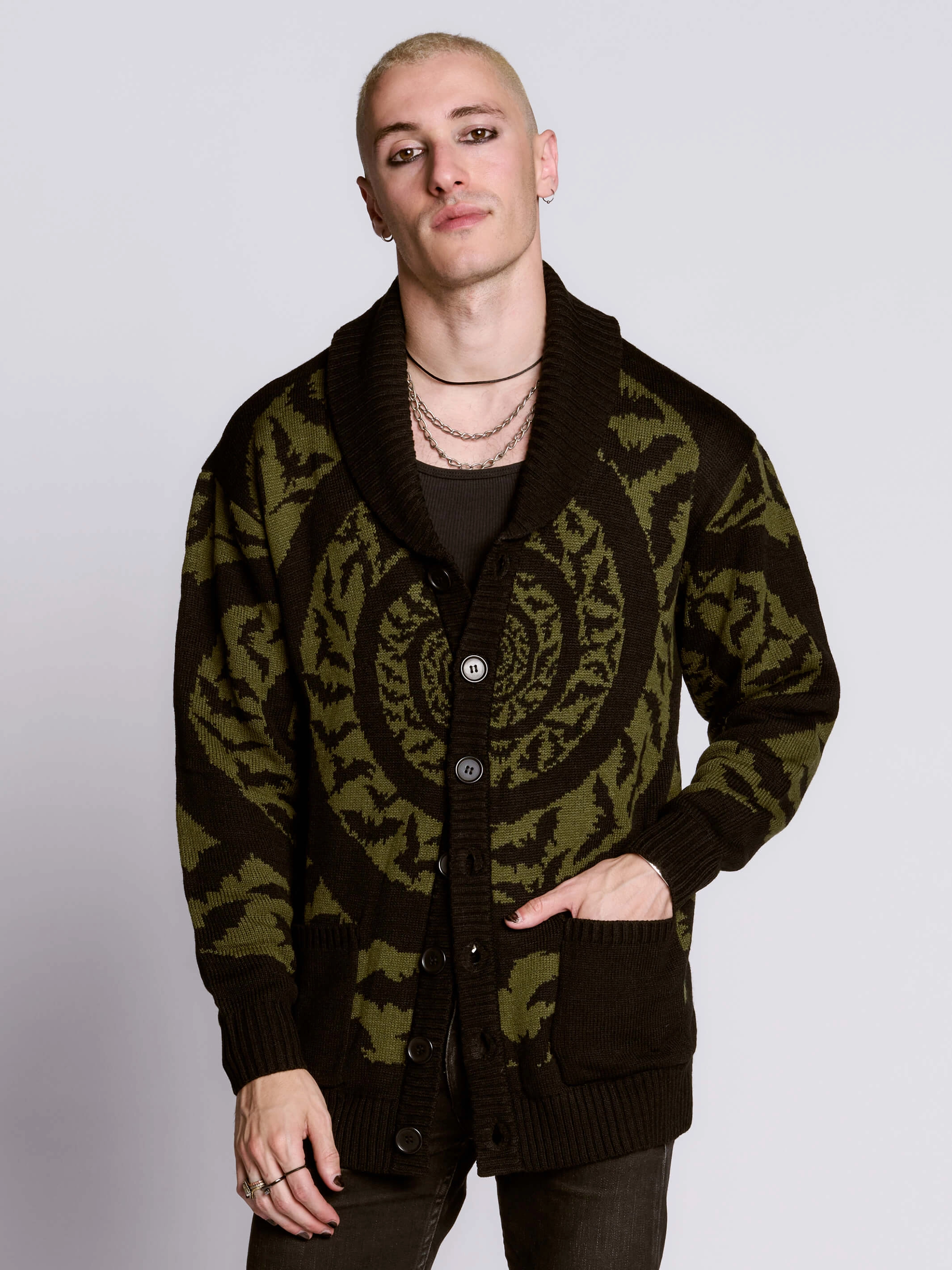 Perfect Layering All Day Comfort Fit Hypnotic Bat Cardigan