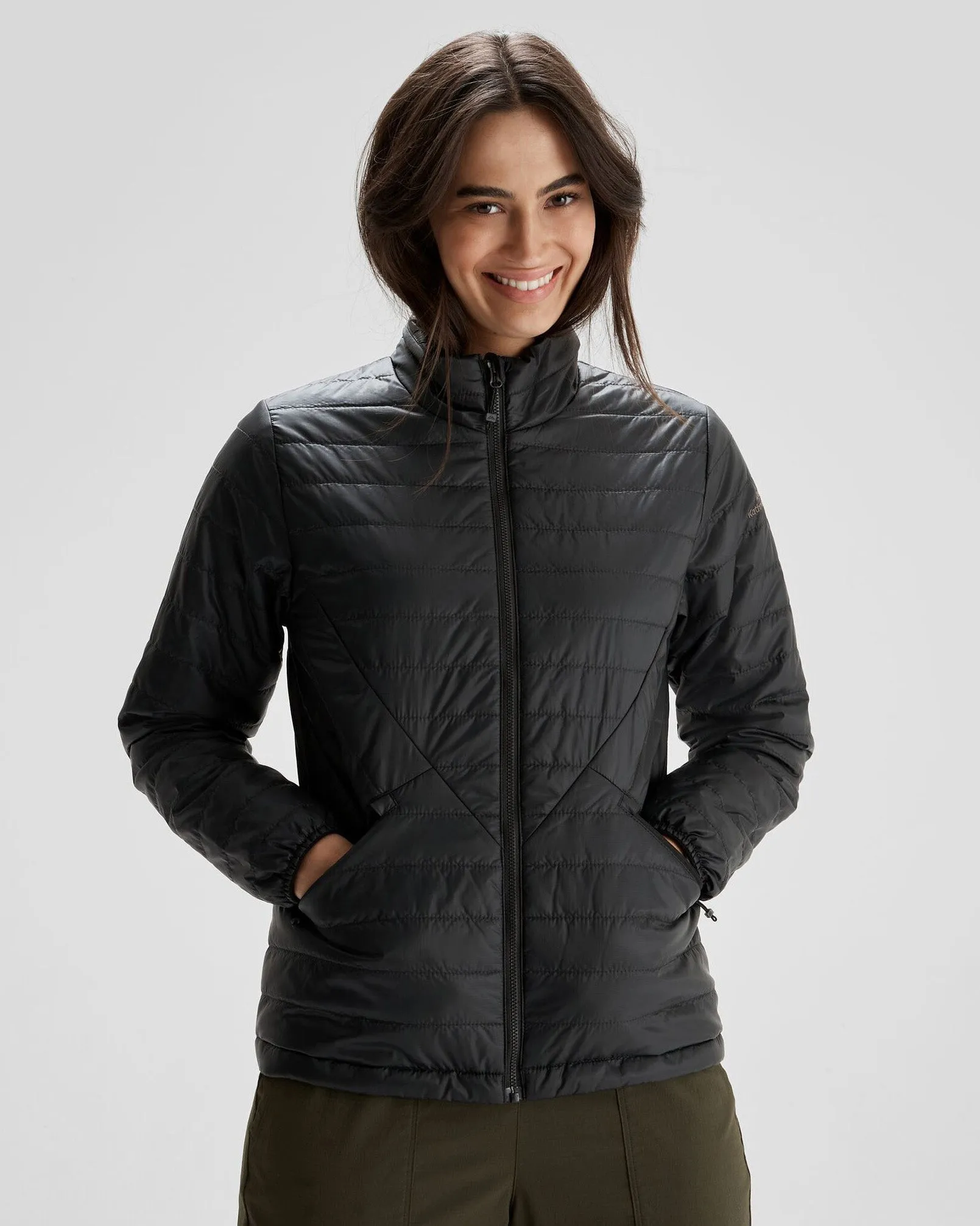 Women's Heli R Insulated Jacket - Black Stingray Adjustable Cuffs Bonded Closure Mechanism