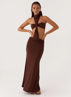 Elinor Maxi Dress - Chocolate Light Fall