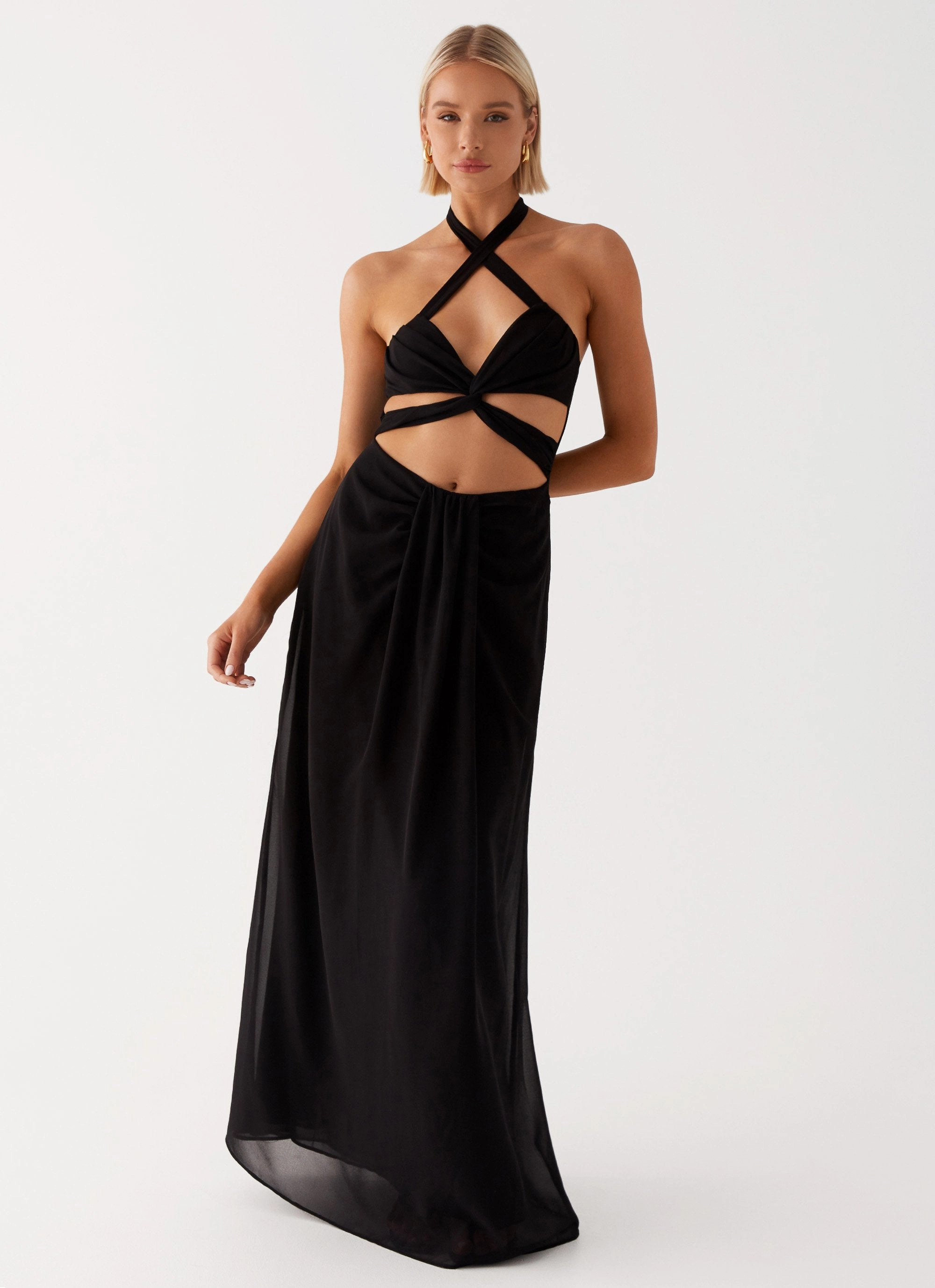 Relax Layers Chill Lines Lady Marmalade Maxi Dress - Black