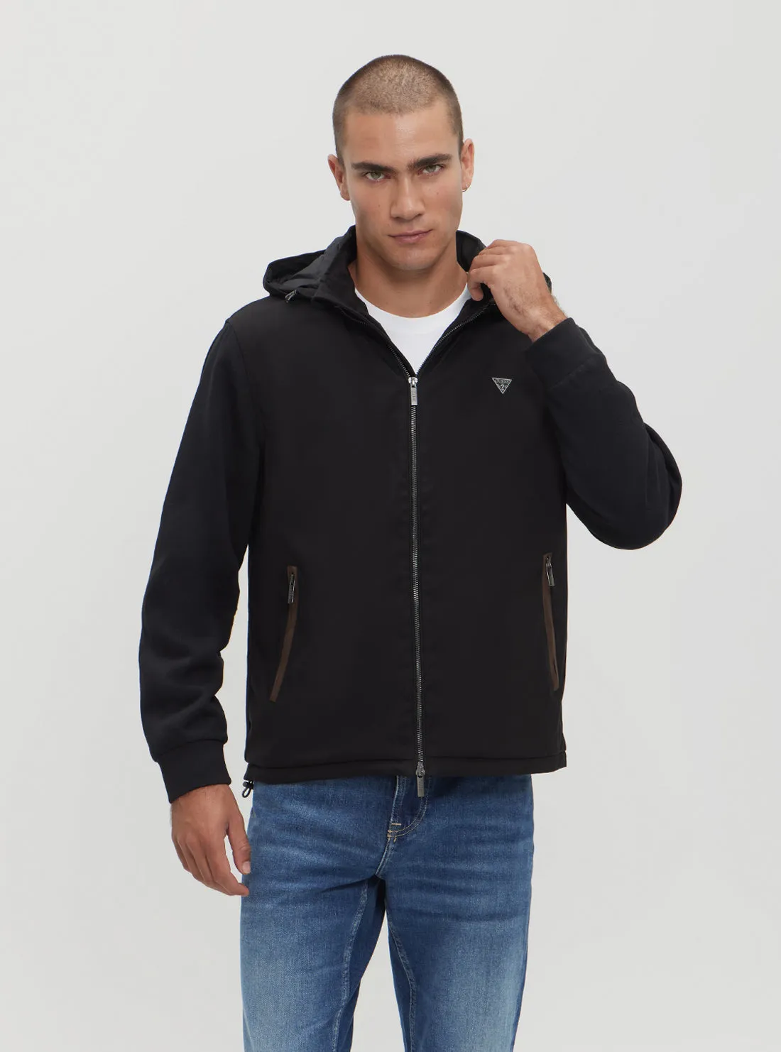 Black Knitted Windbreaker Jacket Detachable Layers Windbreaker Inspired Fit
