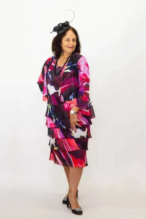 Layla Jones - LJ0396 Calvin Klein Chiffon Jacket High Collar Structure HoodedStyle