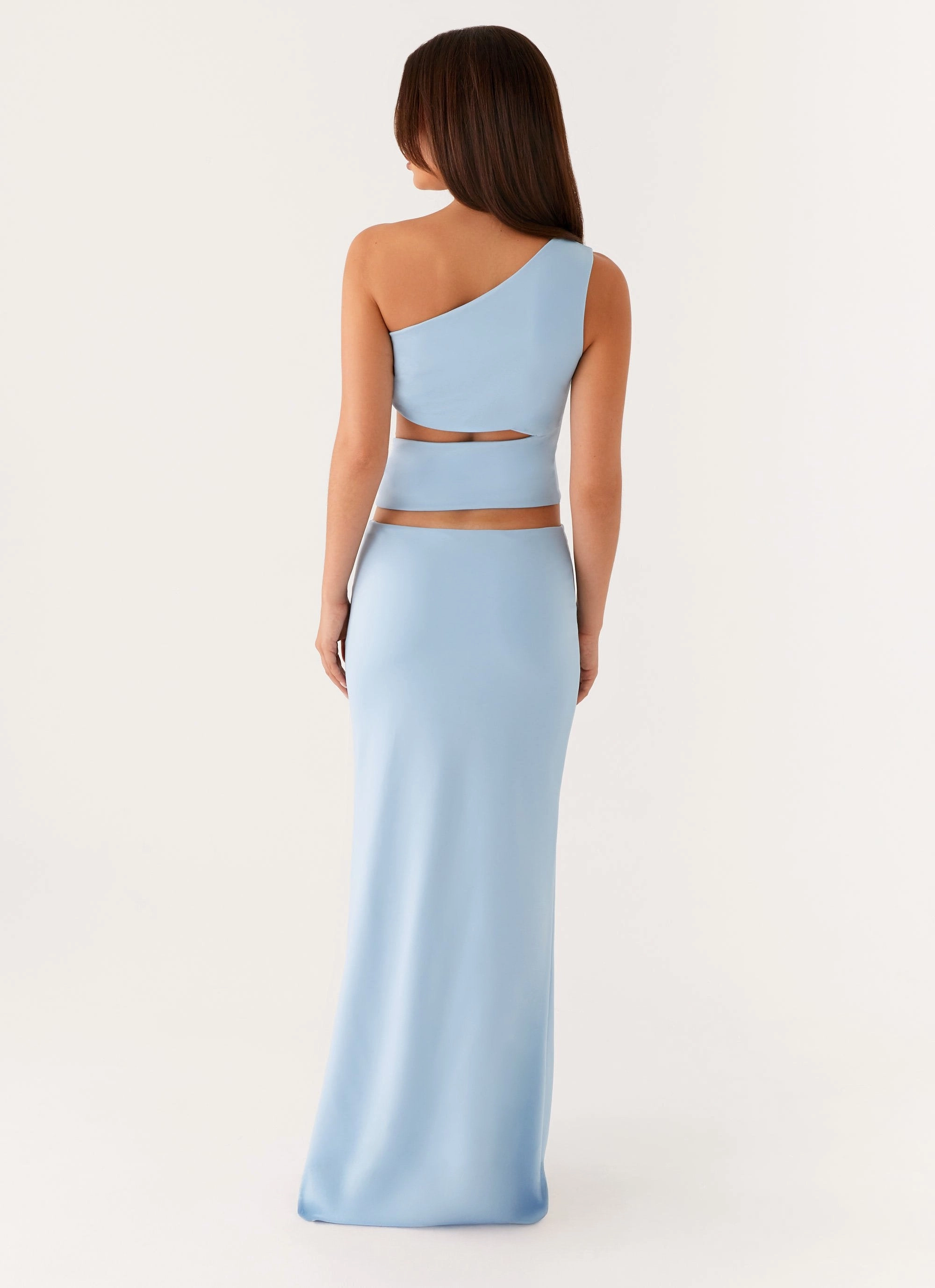 Office Friendly Subtle Detail Laylani Cut Out Maxi Dress - Blue